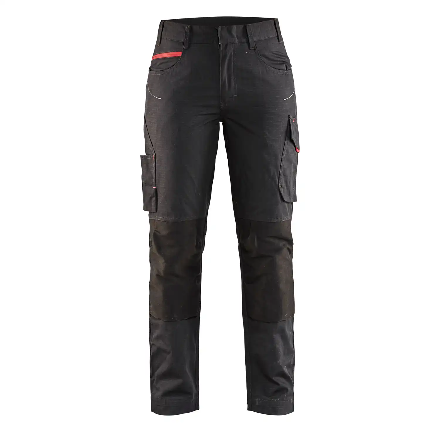 Damen Stretch Servicehose "7195" in schwarz/rot, C32 - Thumbnail 1
