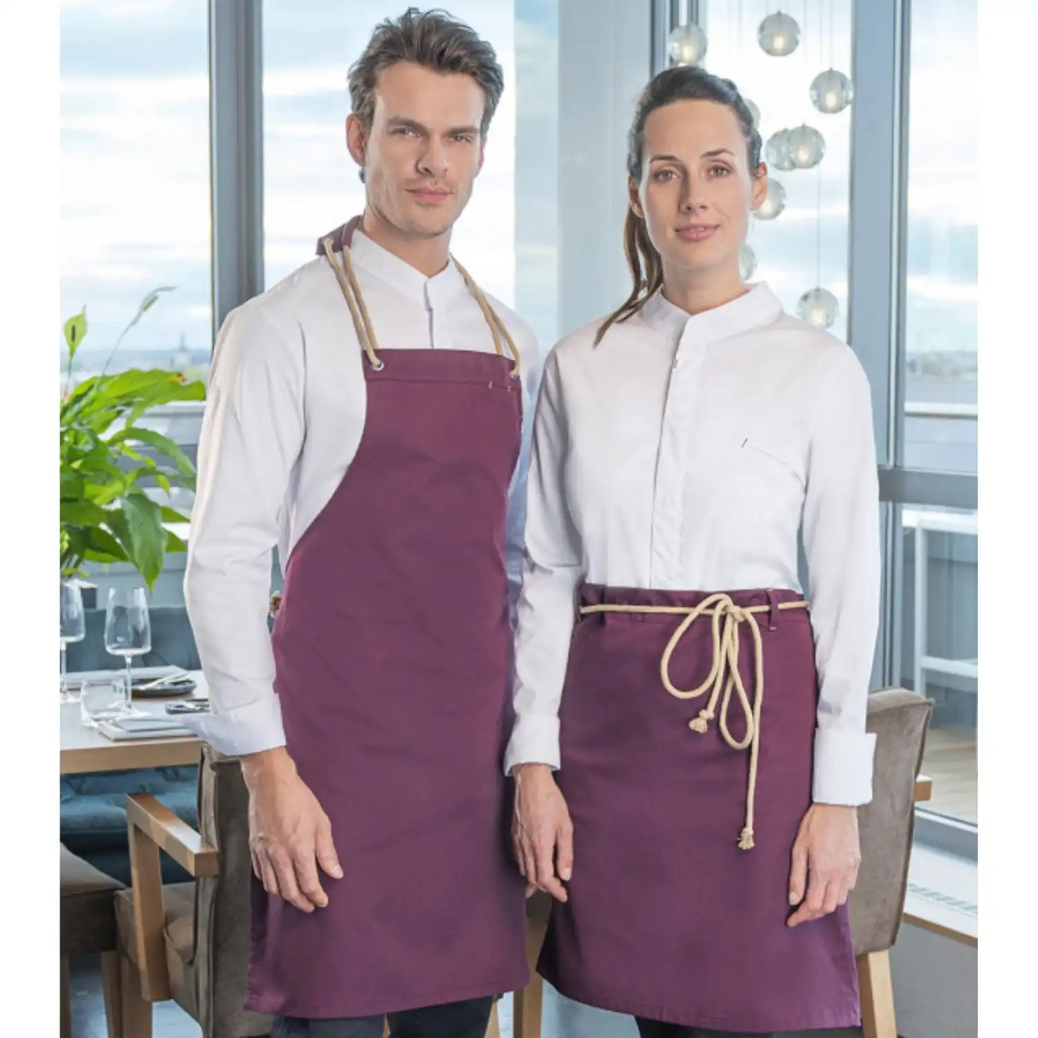 Latzschürze New-Nature "LS 40" in aubergine - Thumbnail 5