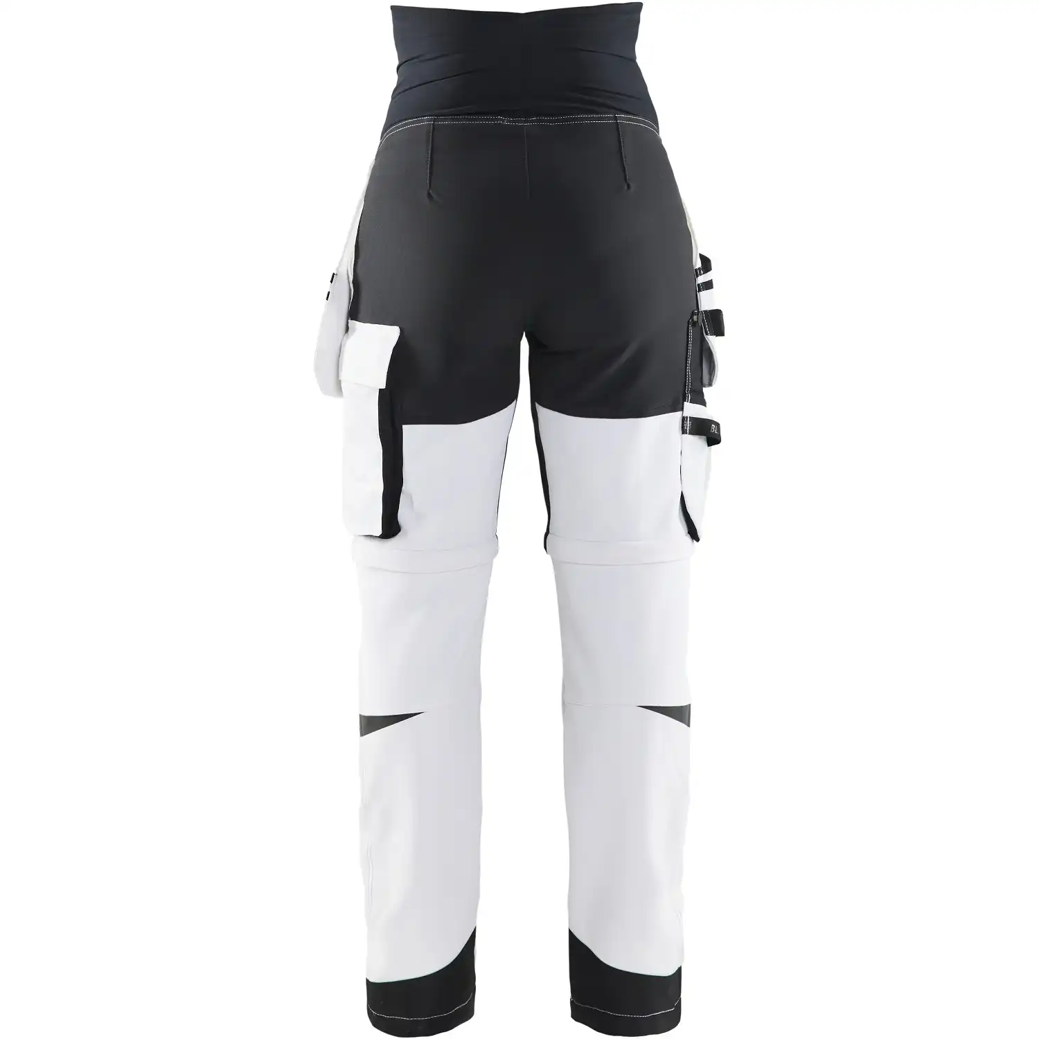 Damen Maler Zip-Off Umstandshose "7102" weiß/schwarz in XS - Thumbnail 2