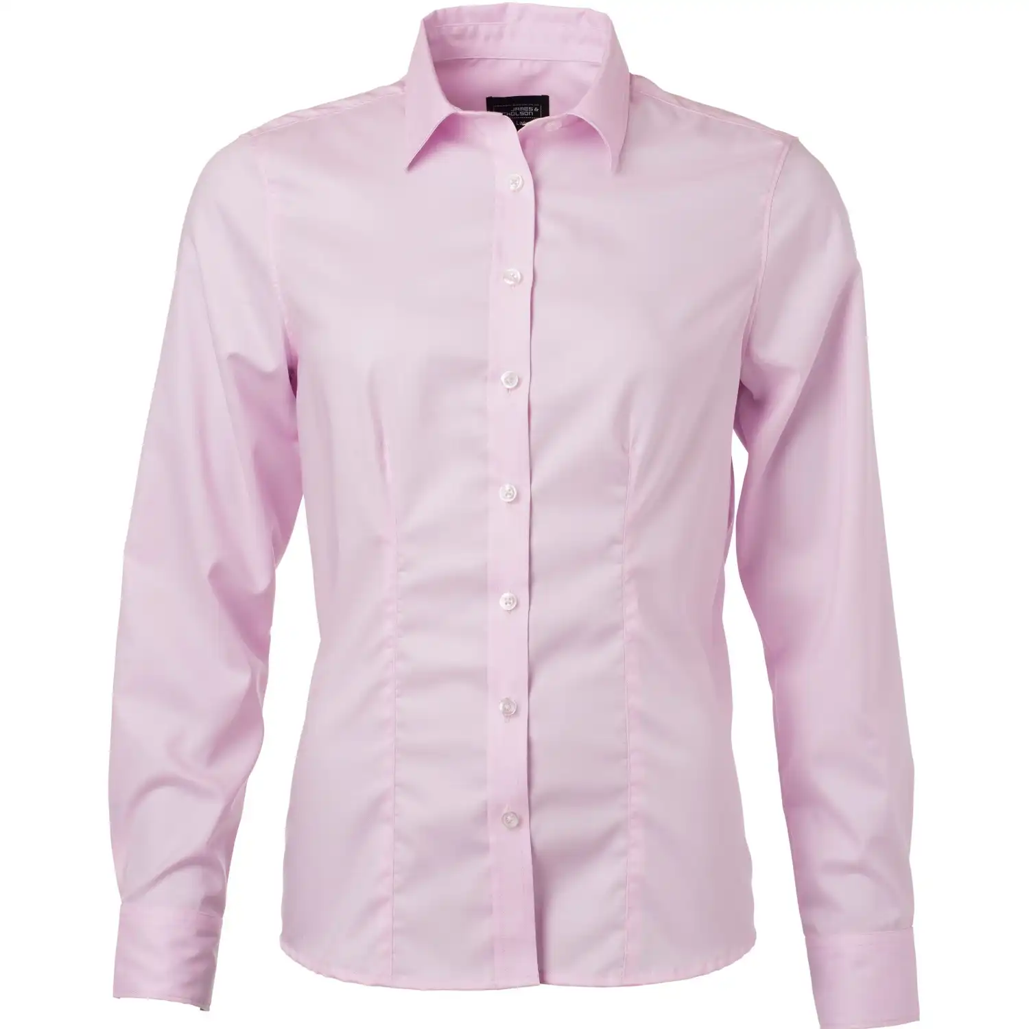 Damen Bluse Micro-Twill langarm "JN681" in light-pink, 3XL - Thumbnail 1