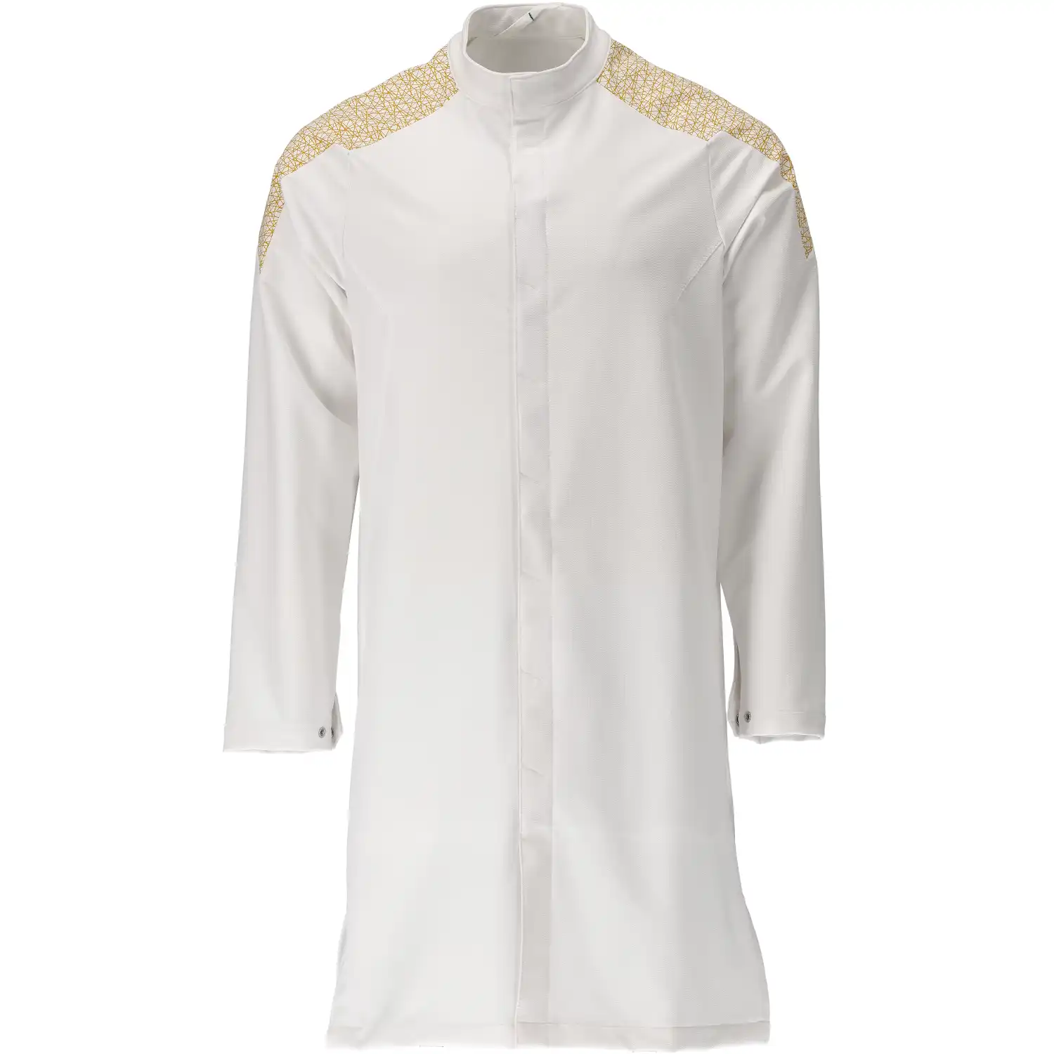 Stretch Arbeitsmantel "20154-511" Food & Care in weiß/currygelb, XS - Thumbnail 1