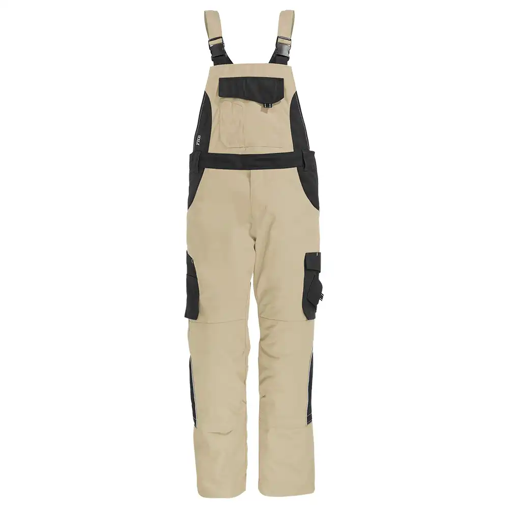 Premium Latzhose ECKHARD "Twill 300" in beige/schwarz, 23 - Thumbnail 1