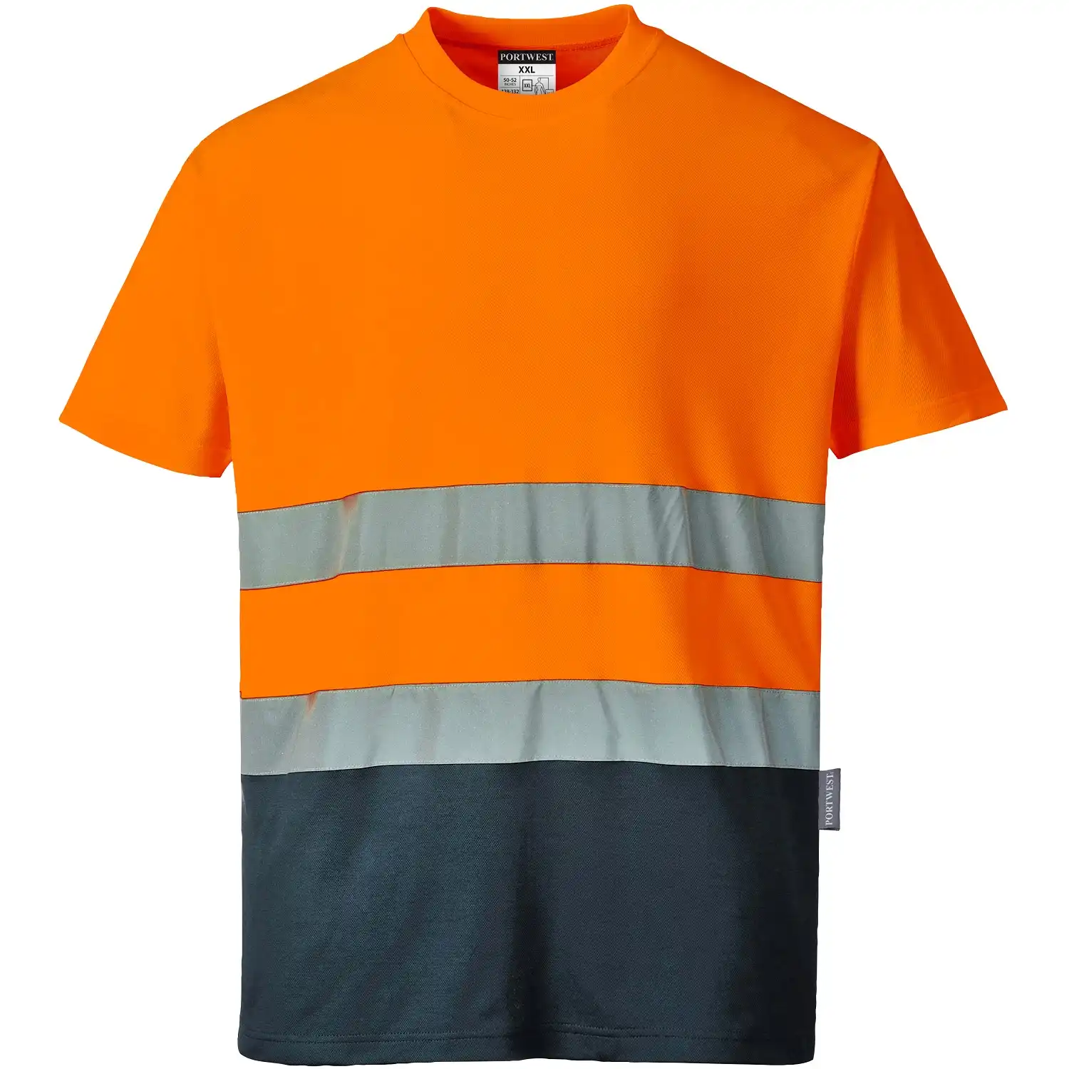 Warnschutz T-Shirt "S173" Komfort in orange/marine, L - Thumbnail 1