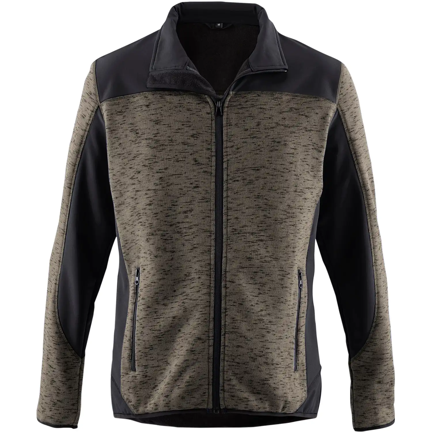 Strickfleecejacke "ESSENTIAL" in schlamm/schwarz, XL - Bild 1