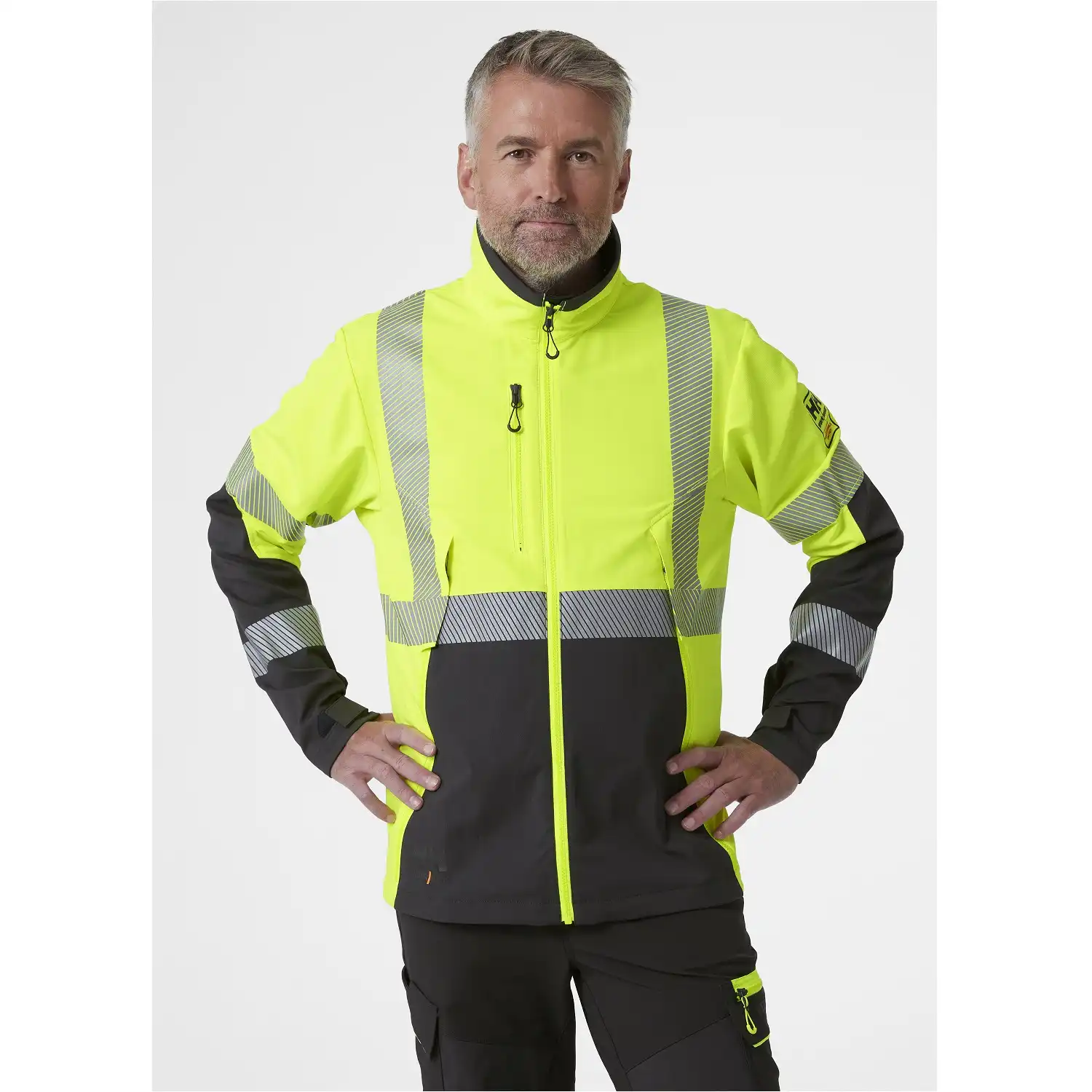 Warnschutz Stretch-Bundjacke ICU BRZ in gelb/schwarz, XL - Thumbnail 3