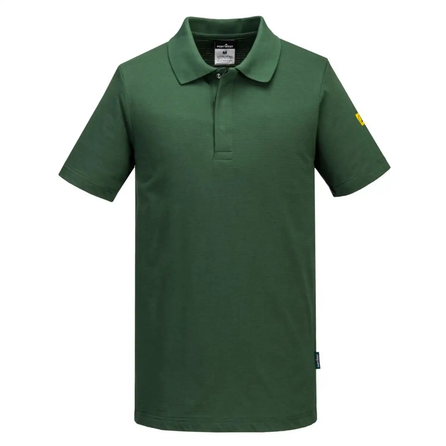 ESD Antistatik Polo-Shirt "AS21" in waldgrün, S - Thumbnail 1