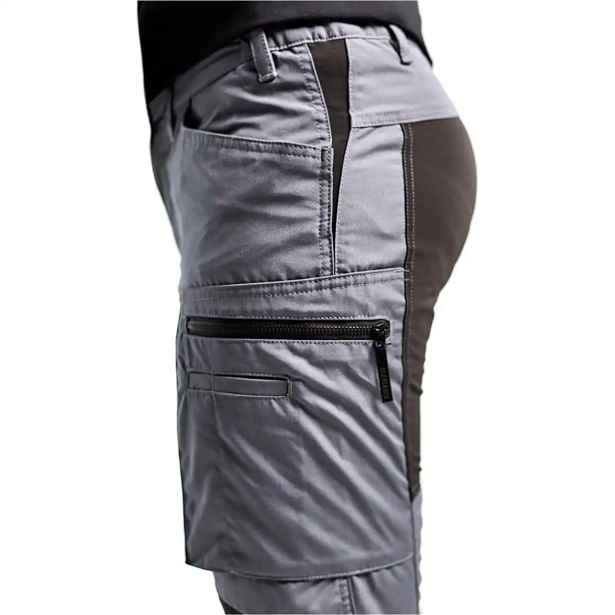 Damen Stretch Servicehose "7159" 166 g/m² in grau/schwarz, 34 - Thumbnail 4