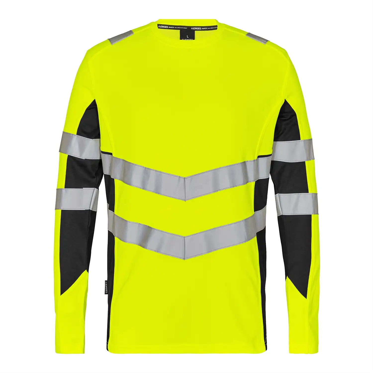 Warnschutz Langarmshirt "9545-182" Safety in gelb/schwarz, L - Thumbnail 1