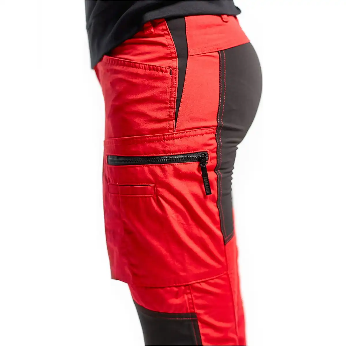 Damen Stretch Servicehose "7159" 166 g/m² in rot/schwarz, 44 - Thumbnail 4