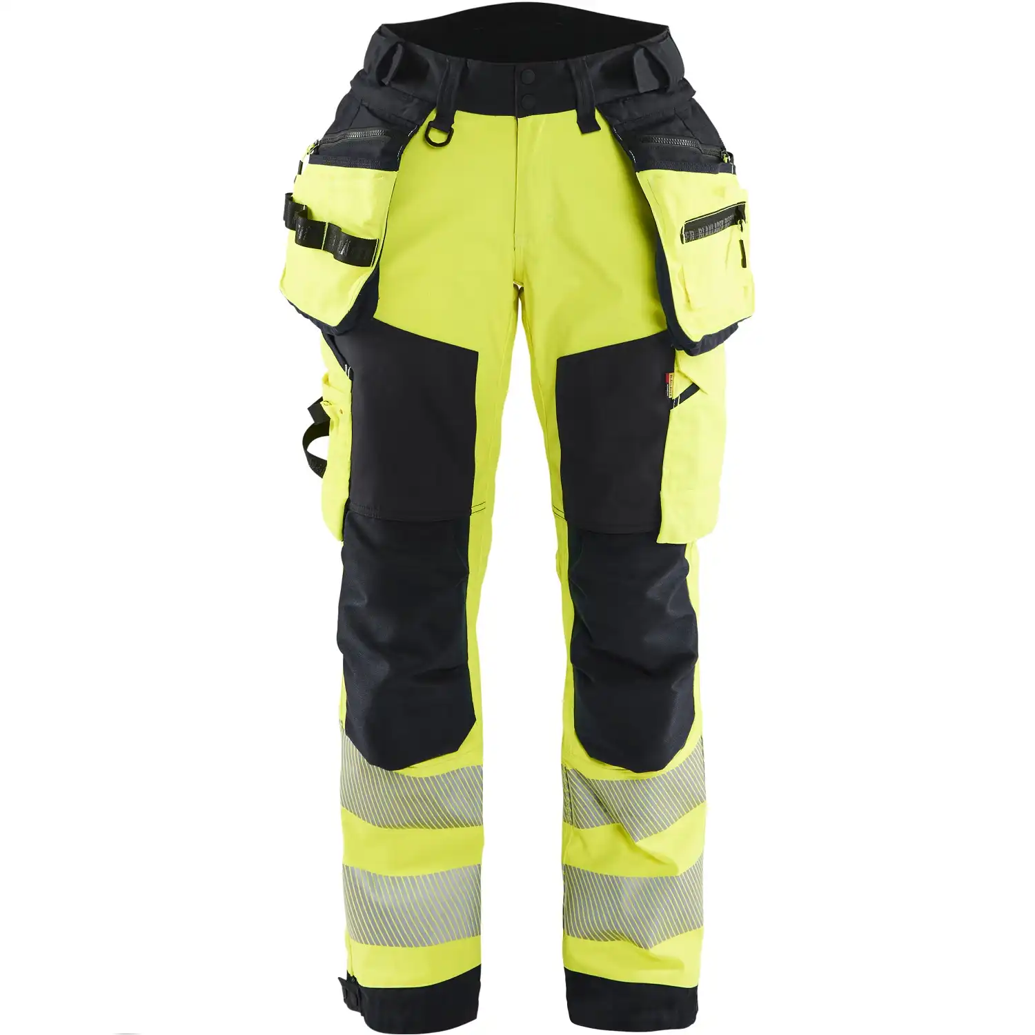 Damen Warnschutz Softshell Handwerkerhose "7118" Kl. 2 in gelb/schwarz, C34 - Thumbnail 1