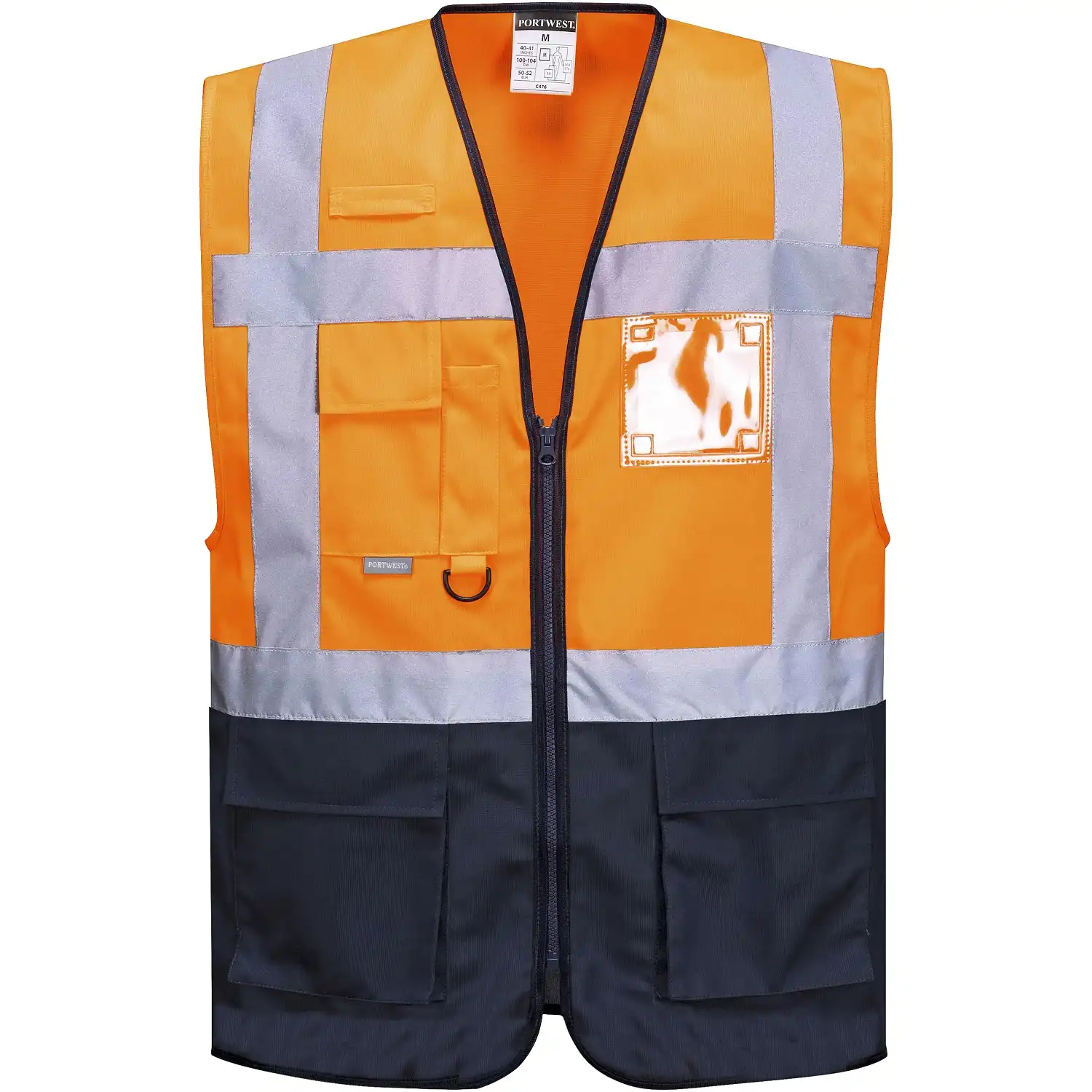Warnweste Executive "WARSCHAU" Kl. 1 in orange/marine, L - Thumbnail 1
