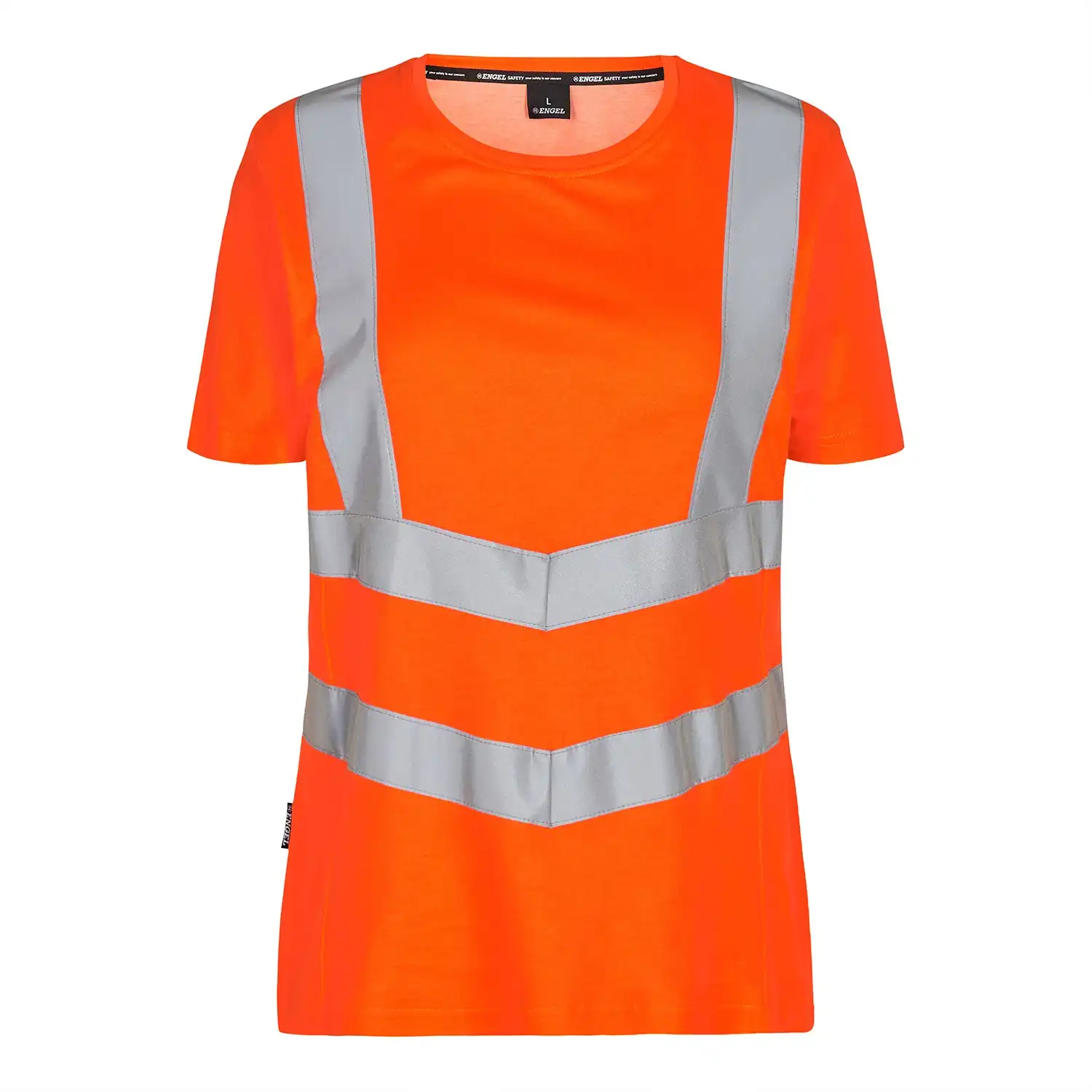 Damen Warnschutz T-Shirt "9542-182" Safety Kl. 2 in Orange, L - Thumbnail 1
