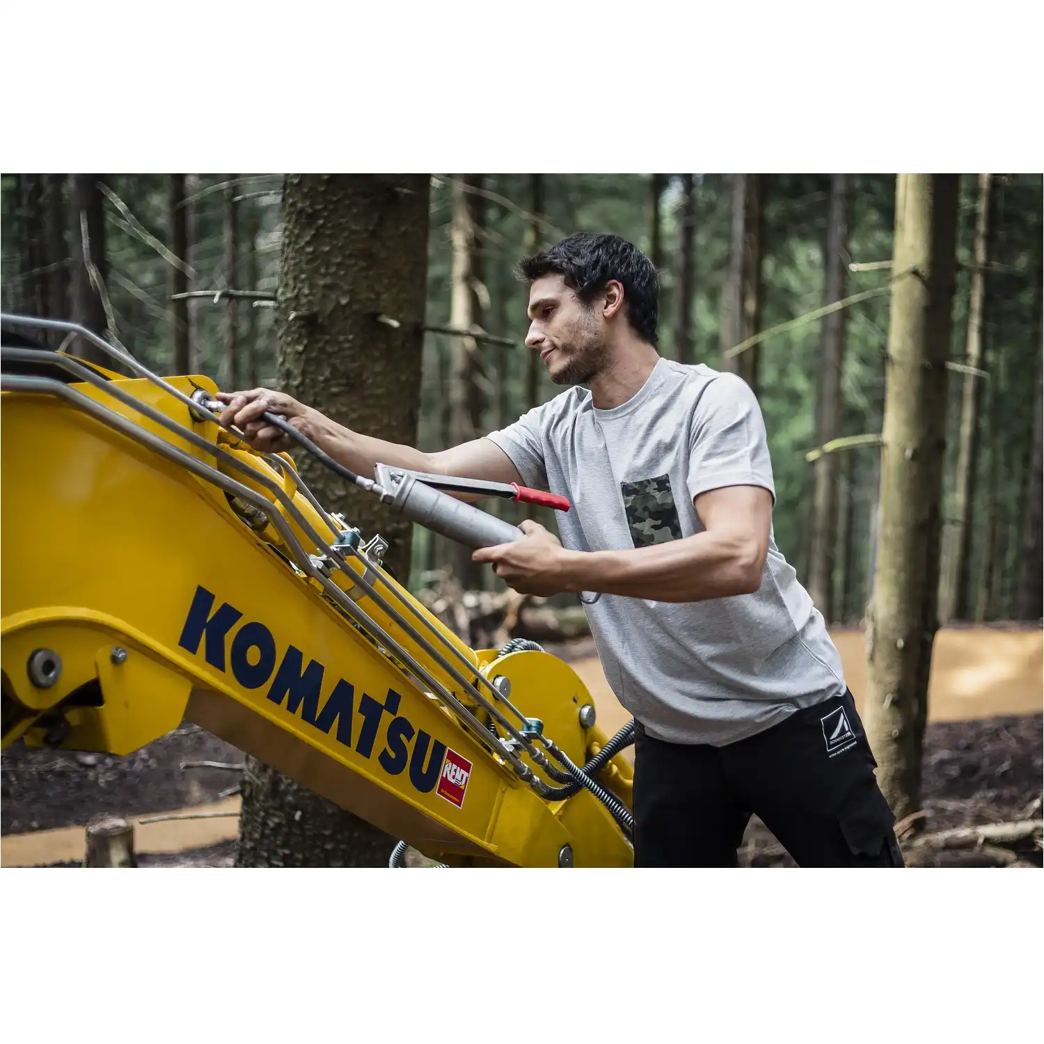 T-Shirt "KENSINGTON" Camo in grau-melange/camo, M - Thumbnail 3