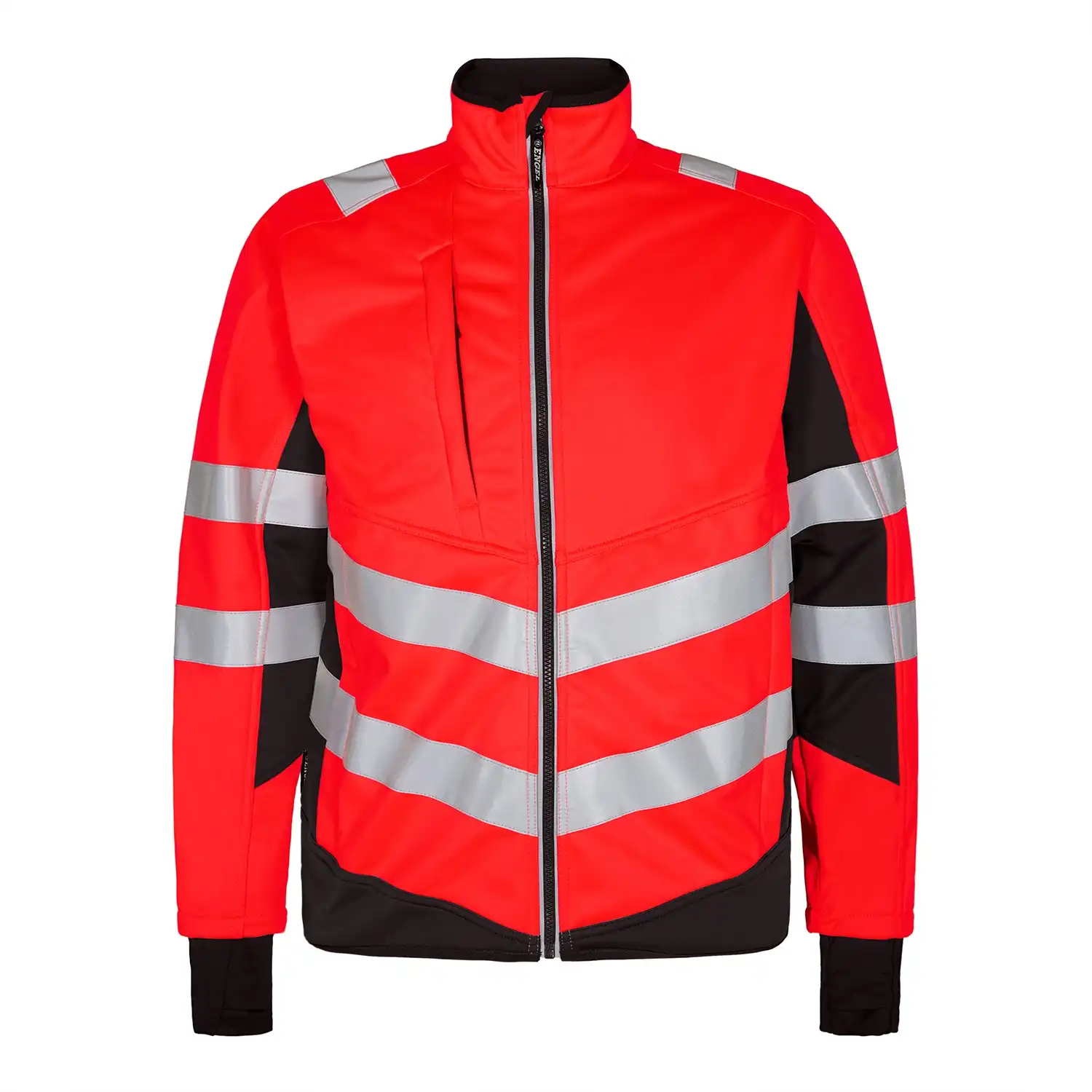 Warnschutz Softshell-Jacke "1158-237" Safety Kl. 2 in rot/schwarz, M - Thumbnail 1