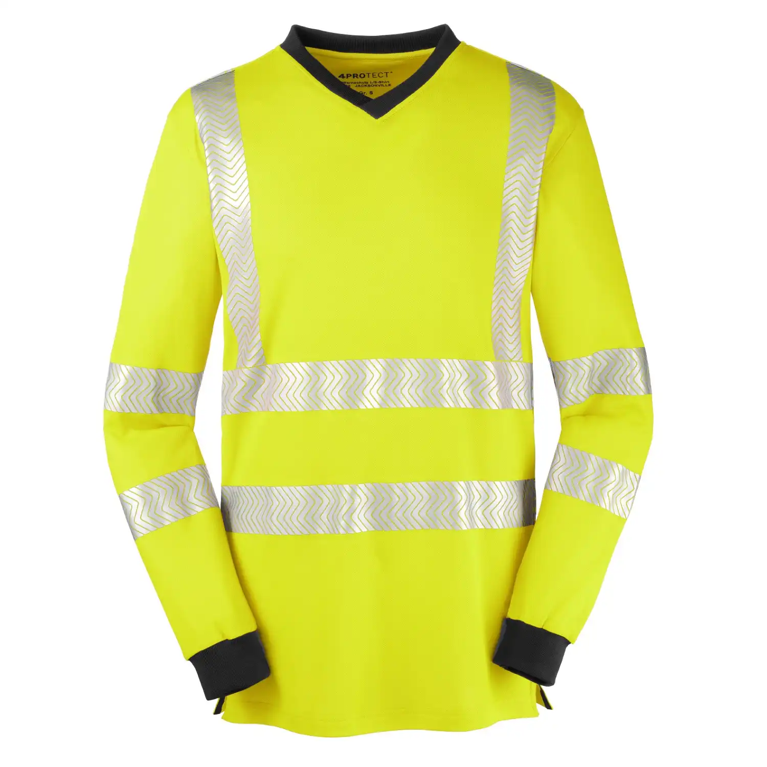 Warnschutz Langarmshirt "JACKSONVILLE" UV-Schutz in gelb/grau, L - Bild 1