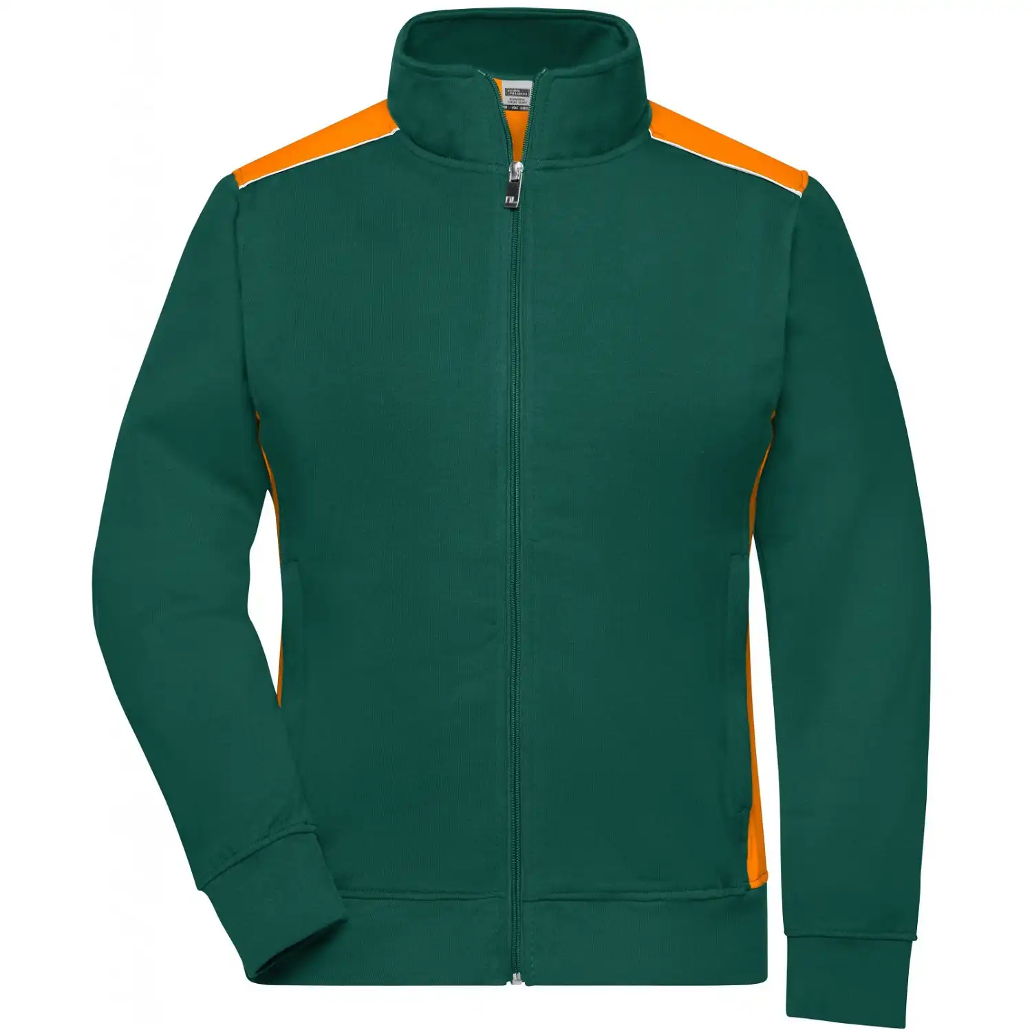 Damen Sweatjacke "JN869" in dark-green/orange, M - Thumbnail 1