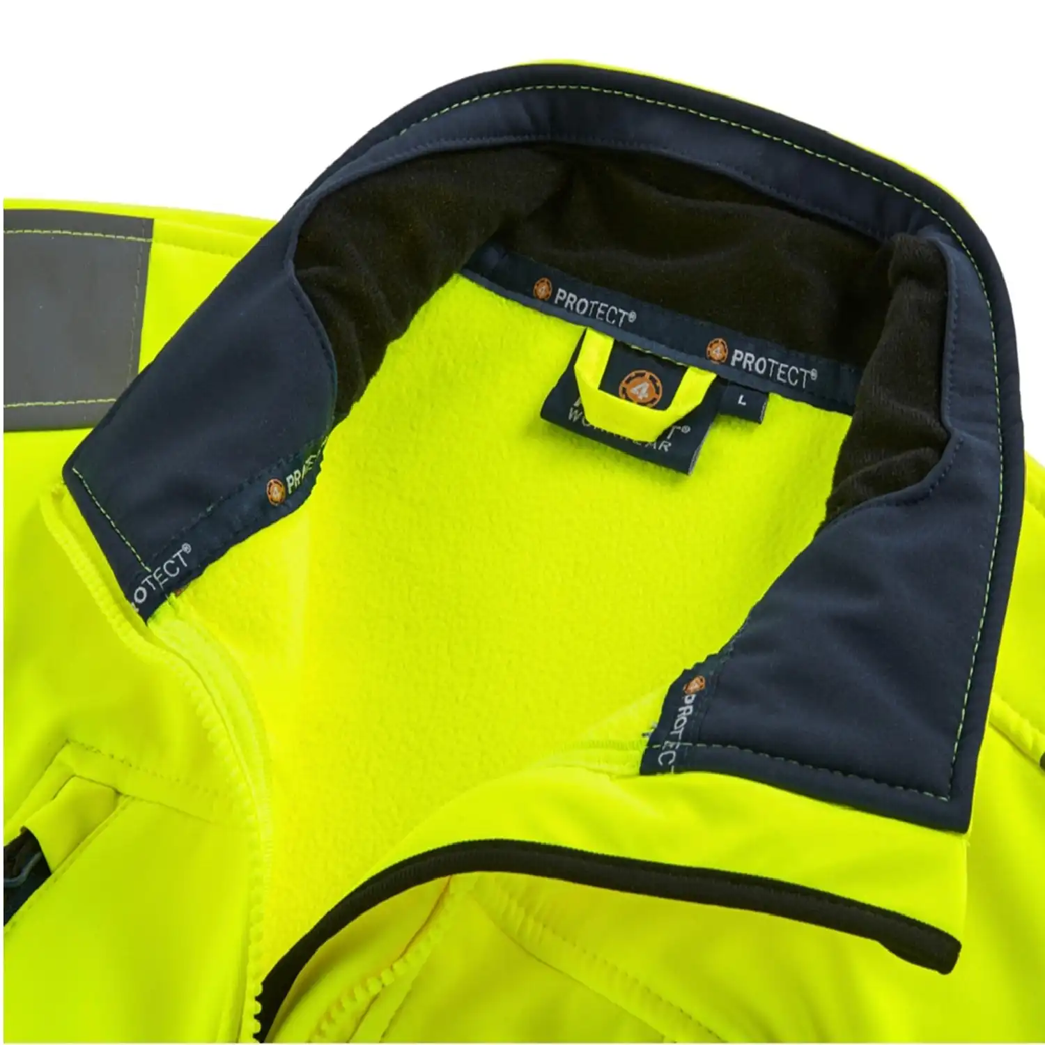 Warnschutzsoftshelljacke "PITTSBURGH" gelb/blau in 3XL - Thumbnail 4