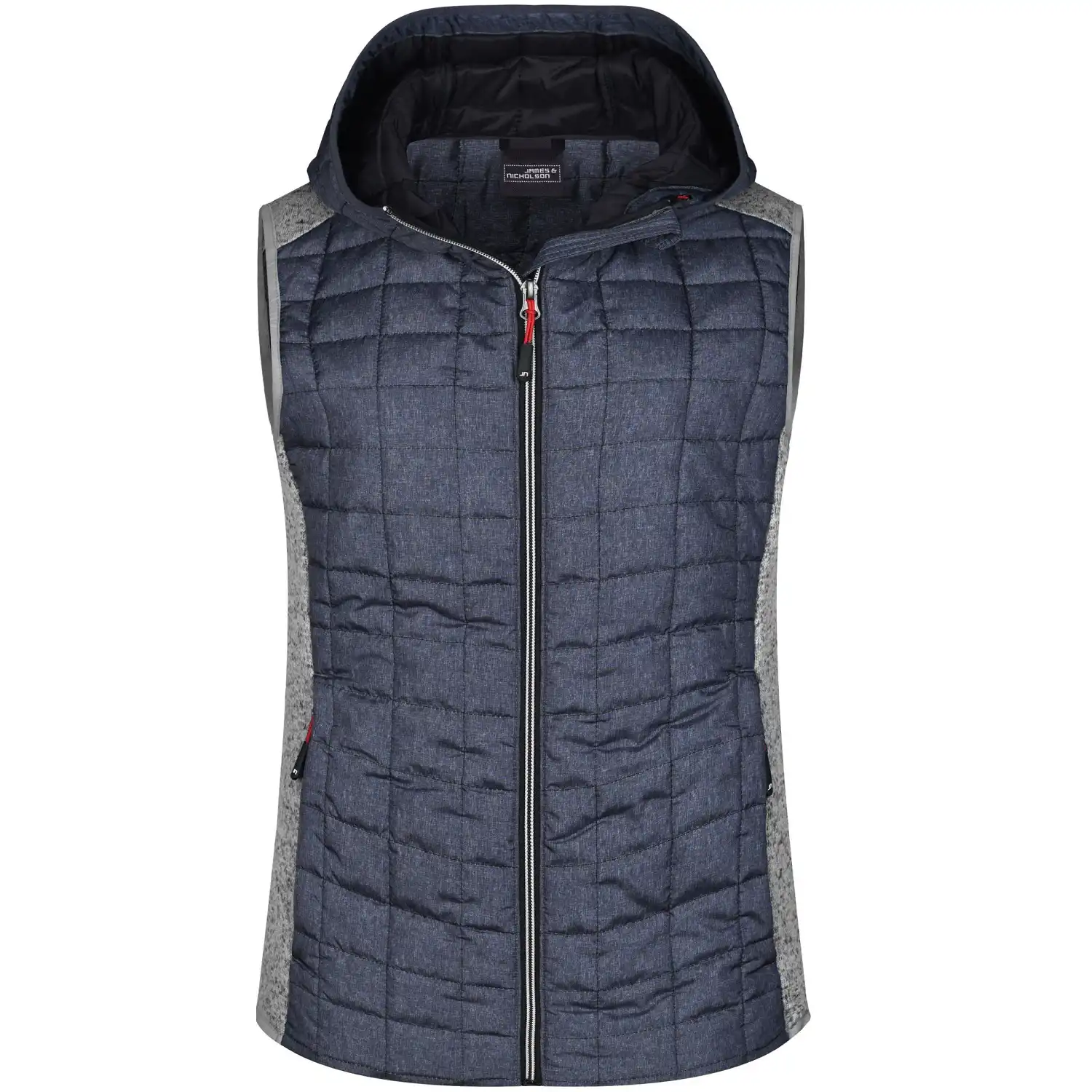 Damen Kapuzenweste "JN767" in light-melange/anthracite-melan, S - Thumbnail 1