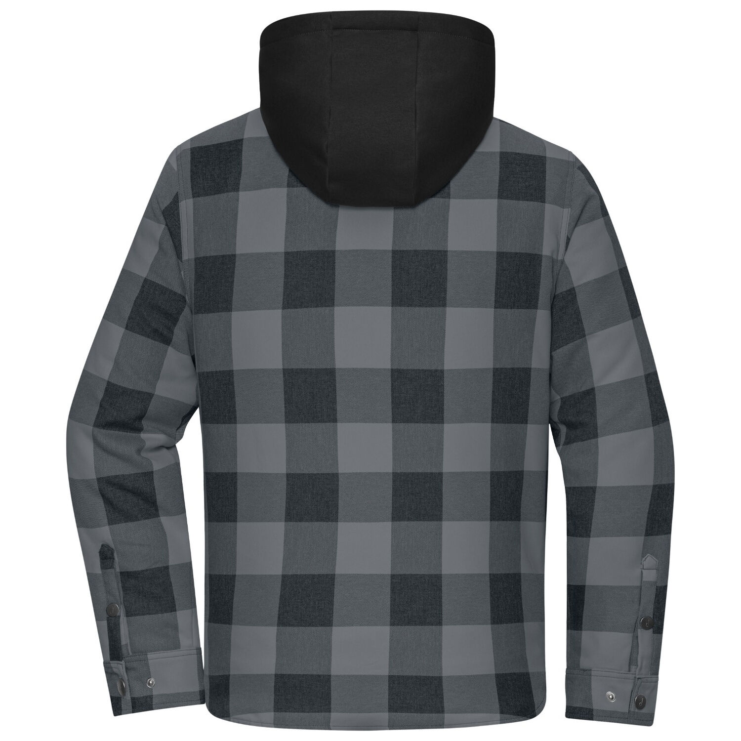 Hemdjacke Karo mit Kapuze "JN1872" in schwarz/grau, L - Thumbnail 4