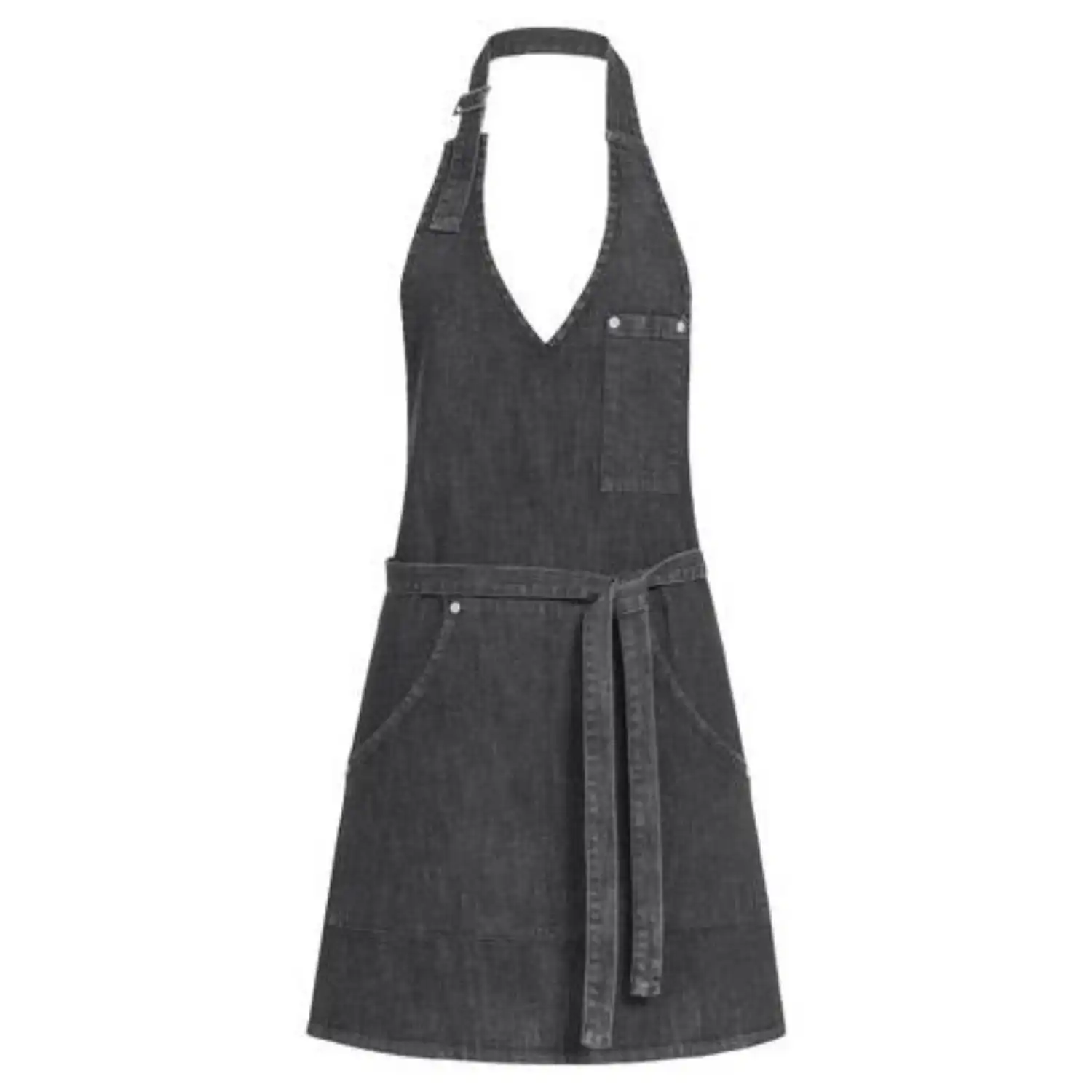 Damen Latzschürze black denim "44116" - Thumbnail 1