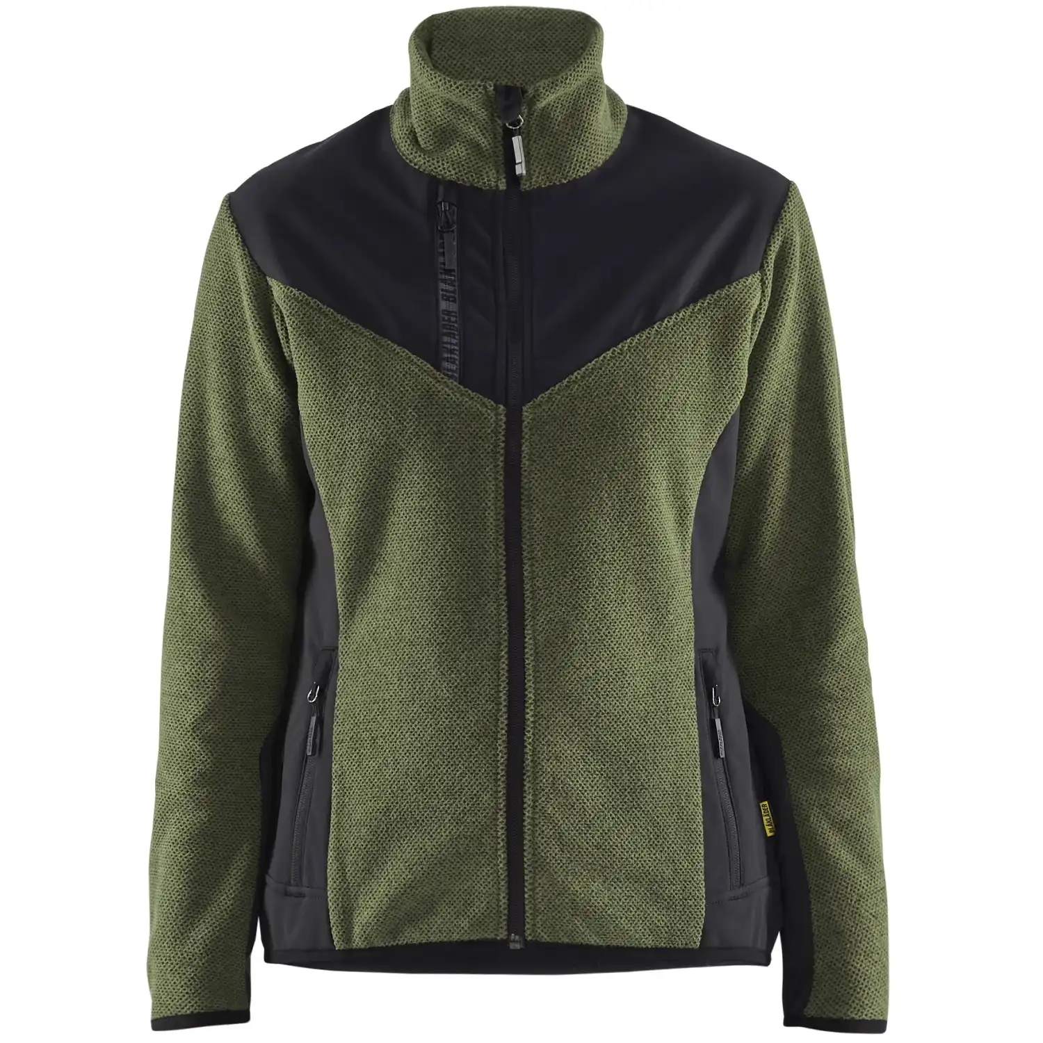 Damen Strickjacke "5943" in herbstgrün/schwarz, XS - Thumbnail 1