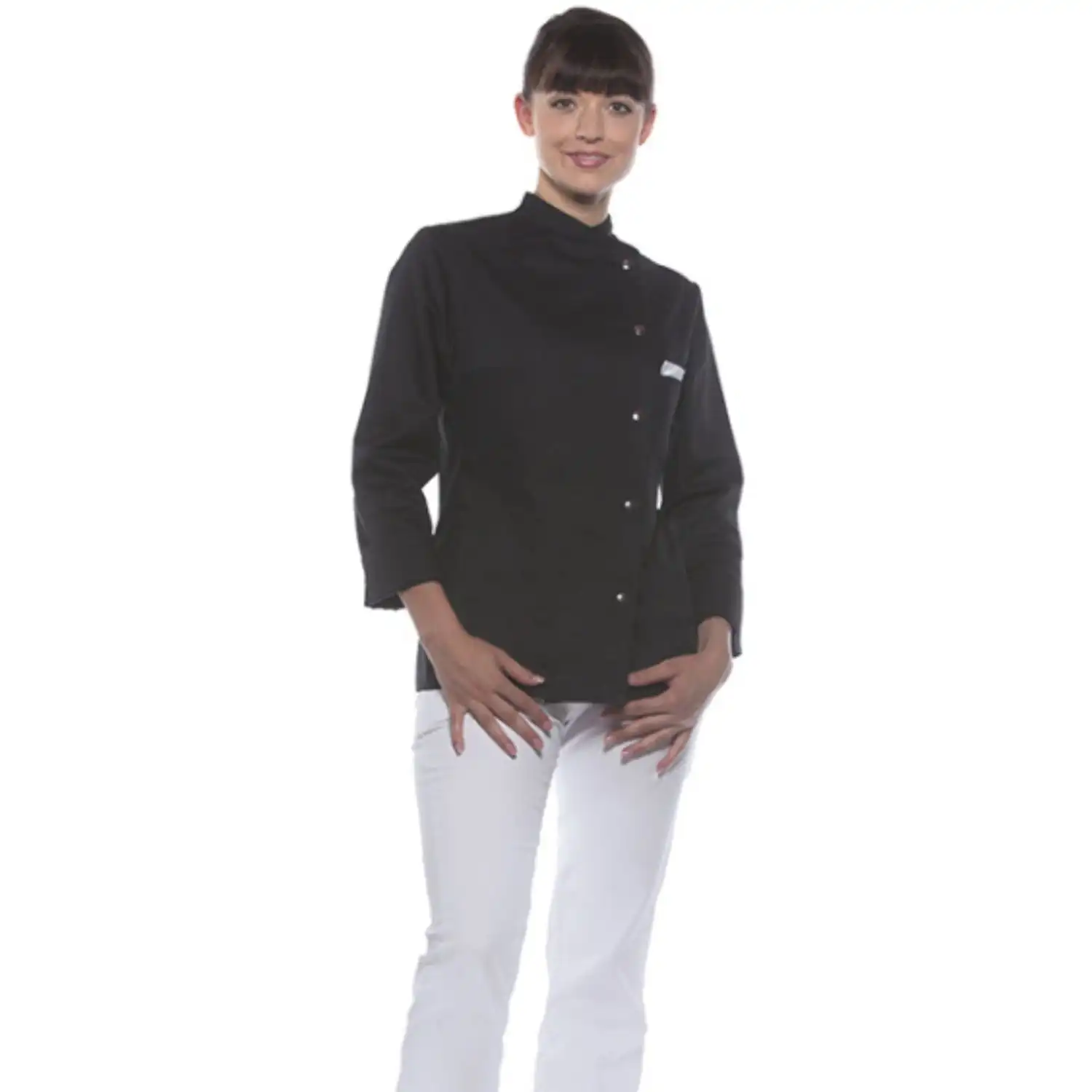 Damen Kochjacke Larissa "JF 3" in schwarz, 48 - Thumbnail 7