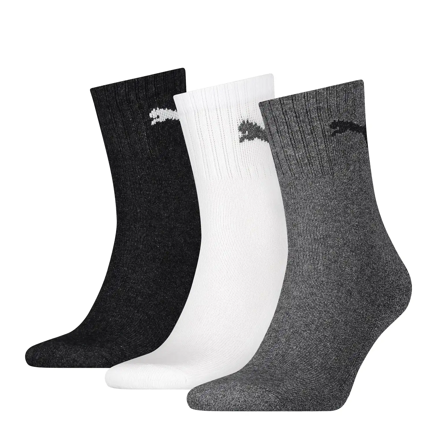 Socken "SHORT CREW UNISEX" 3-Pack in grau/weiß/schwarz, 35/38 - Bild 1