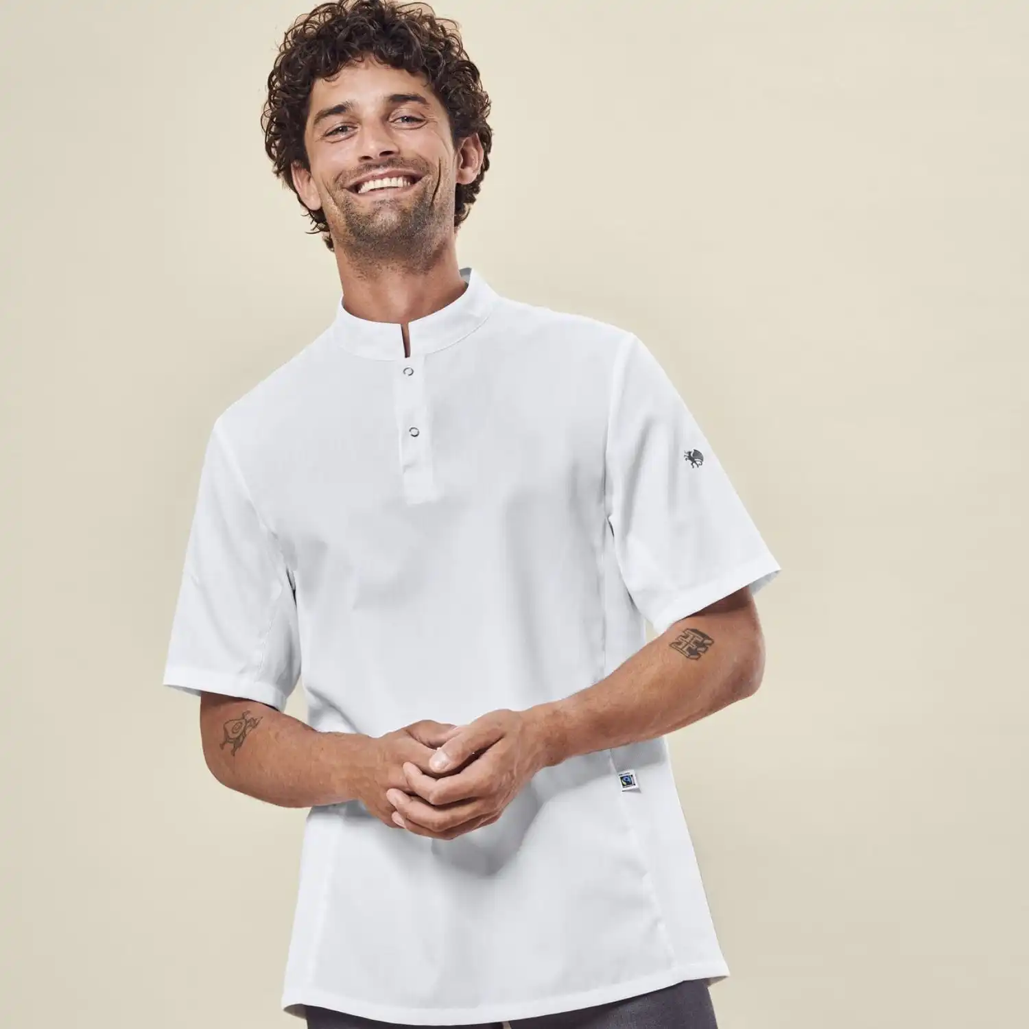 Herren Kochshirt "55074" in L, Weiß - Thumbnail 3