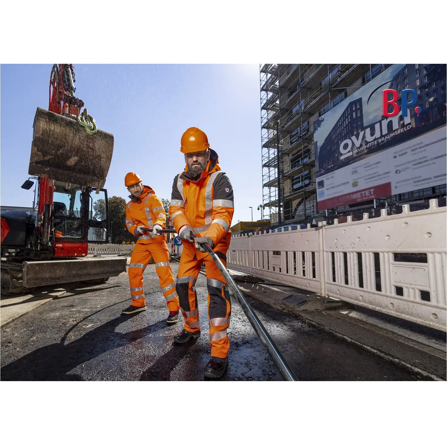 Warnschutz Winterjacke "2033-880" in warnorange/anthrazit, 3XL - Thumbnail 7