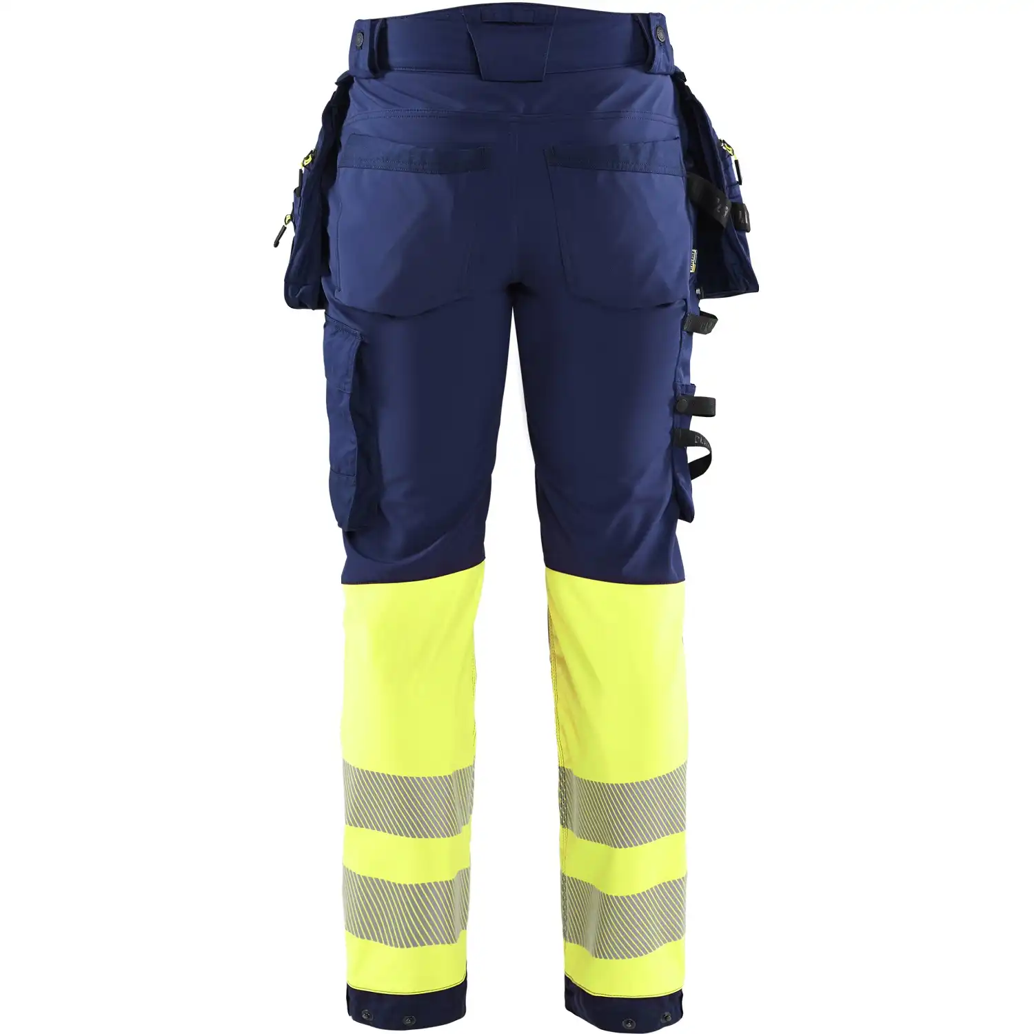 Warnschutz Softshell Handwerkerhose "1821" Kl. 1  in marine/gelb, C146 - Thumbnail 2
