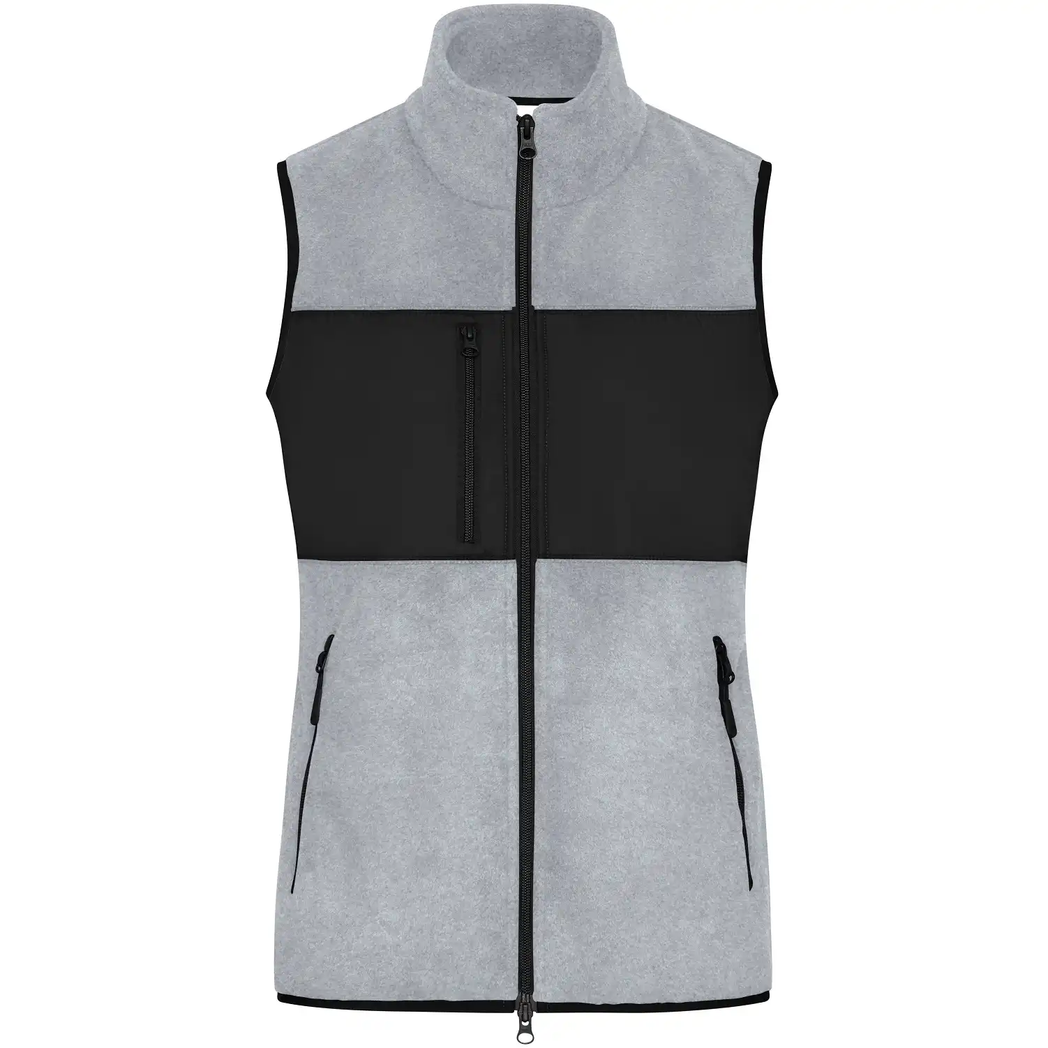 Damen Fleeceweste "JN1309" in light-melange/black, XS - Thumbnail 1