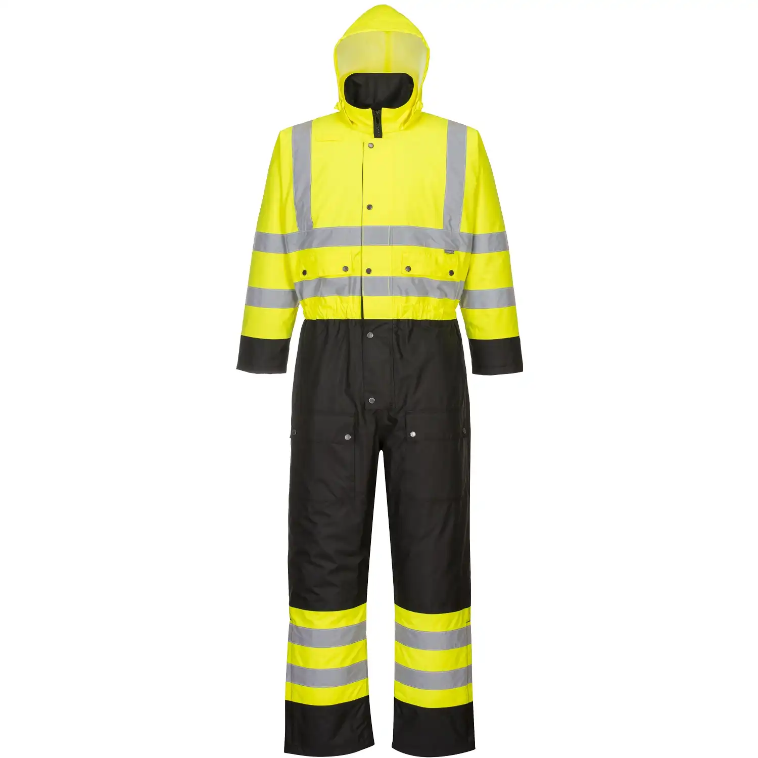 Warnschutz Winter Overall "S485" Kontrast in gelb/schwarz, L - Thumbnail 1