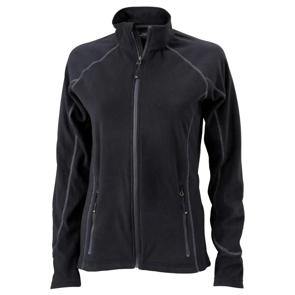 Damen Structure Fleecejacke "JN596" in schwarz, L - Thumbnail 1