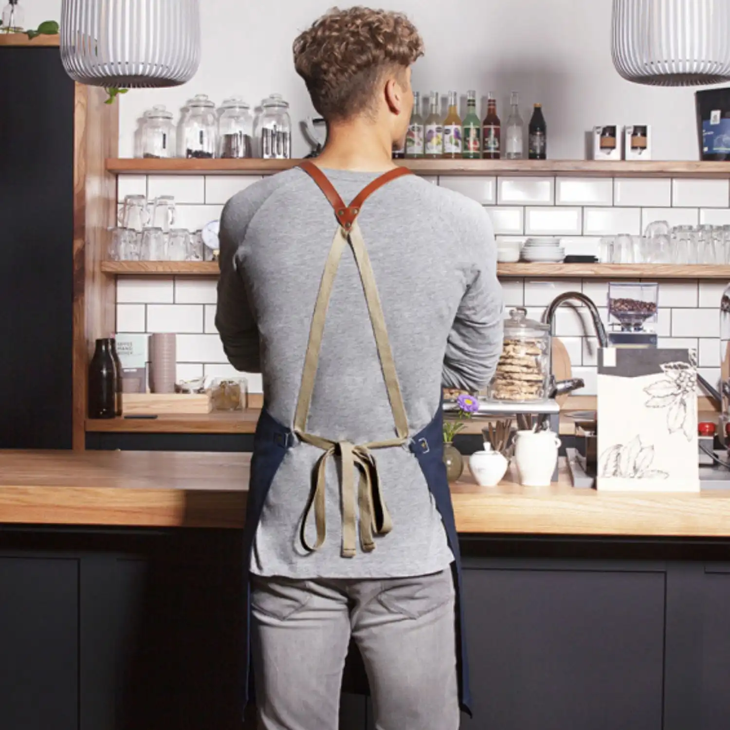 Latzschürze Green-Generation "LS 37" in stahlblau - Thumbnail 4