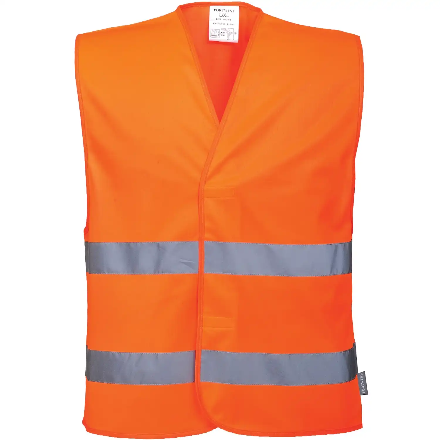 Warnweste 100% Polyester "C474" Kl. 2 in Orange, L/XL - Bild 1