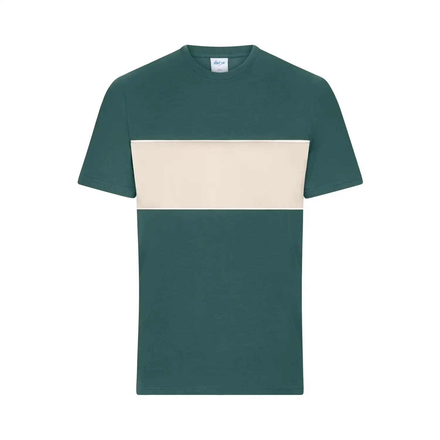 T-Shirt colour-block Unisex "8049" in XXS, smoky-green/sandstone - Thumbnail 1