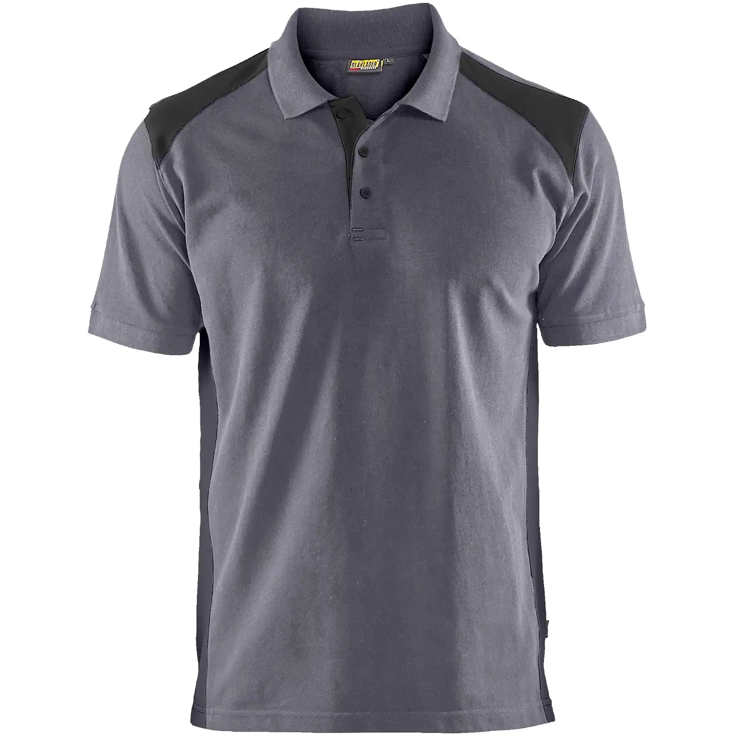 Polo-Shirt "3324" in mittelgrau/schwarz, XS - Thumbnail 1