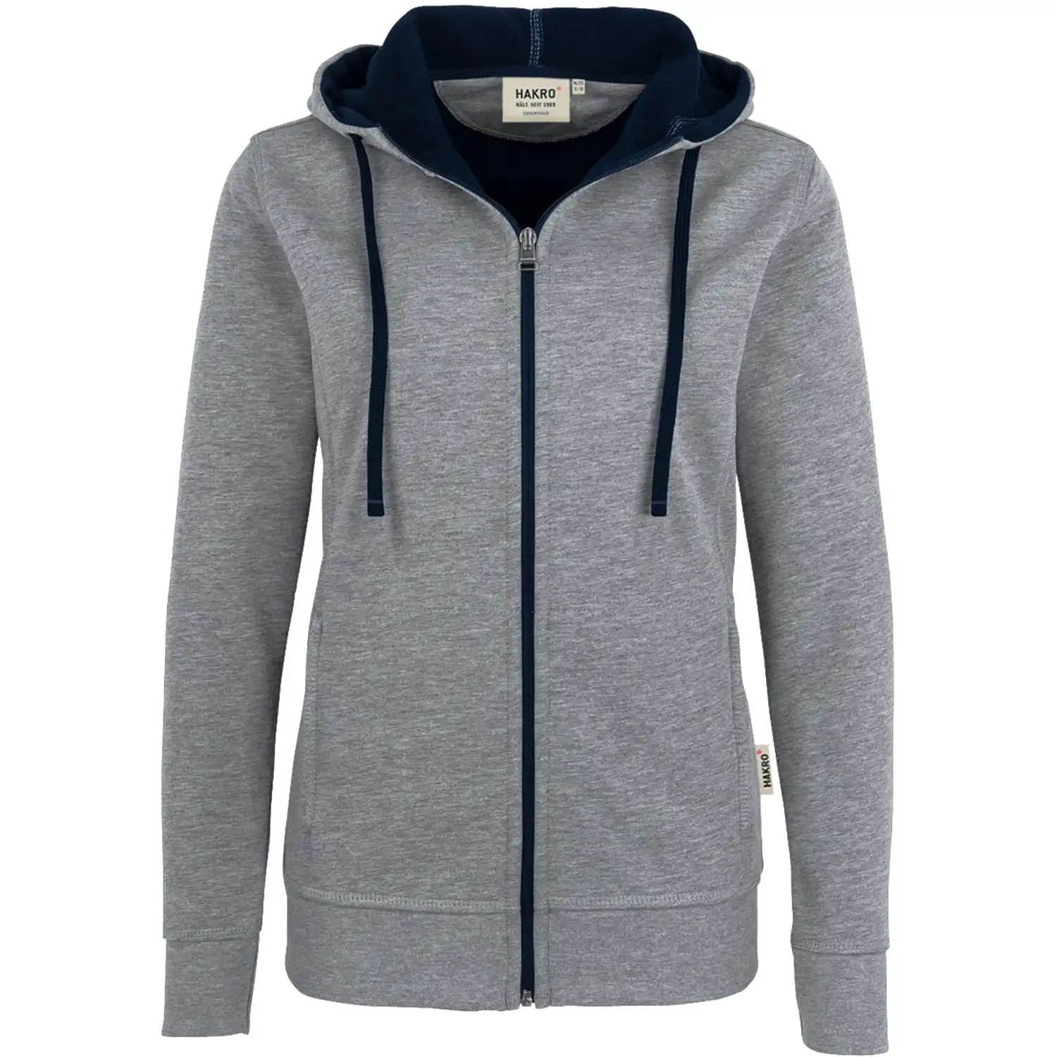 Damen-Kapuzen-Jacke Bonded 255 in grau-meliert, L - Bild 1