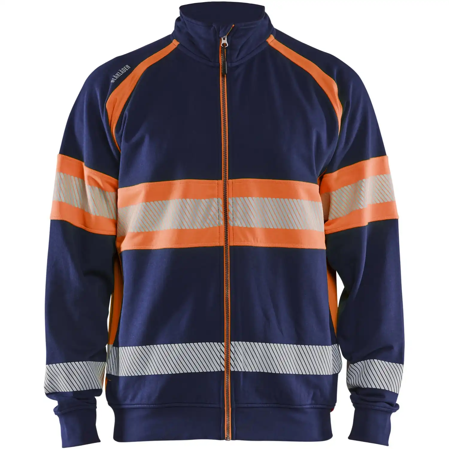 Warnschutz Sweatjacke Kl. 1 "3551" in marine/orange, M - Thumbnail 1