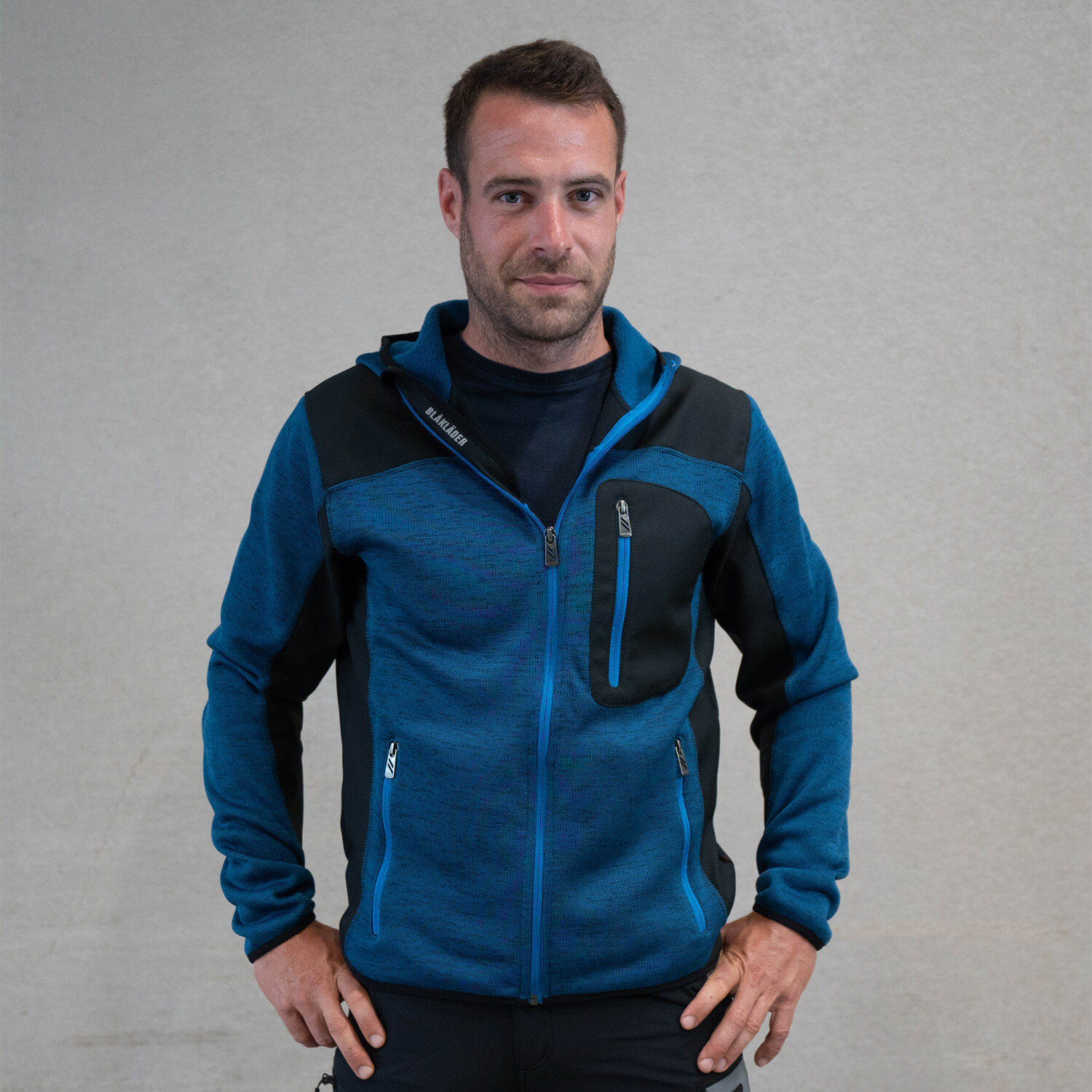 Strickjacke "4930" mit Softshell in marine/marine, L - Thumbnail 5