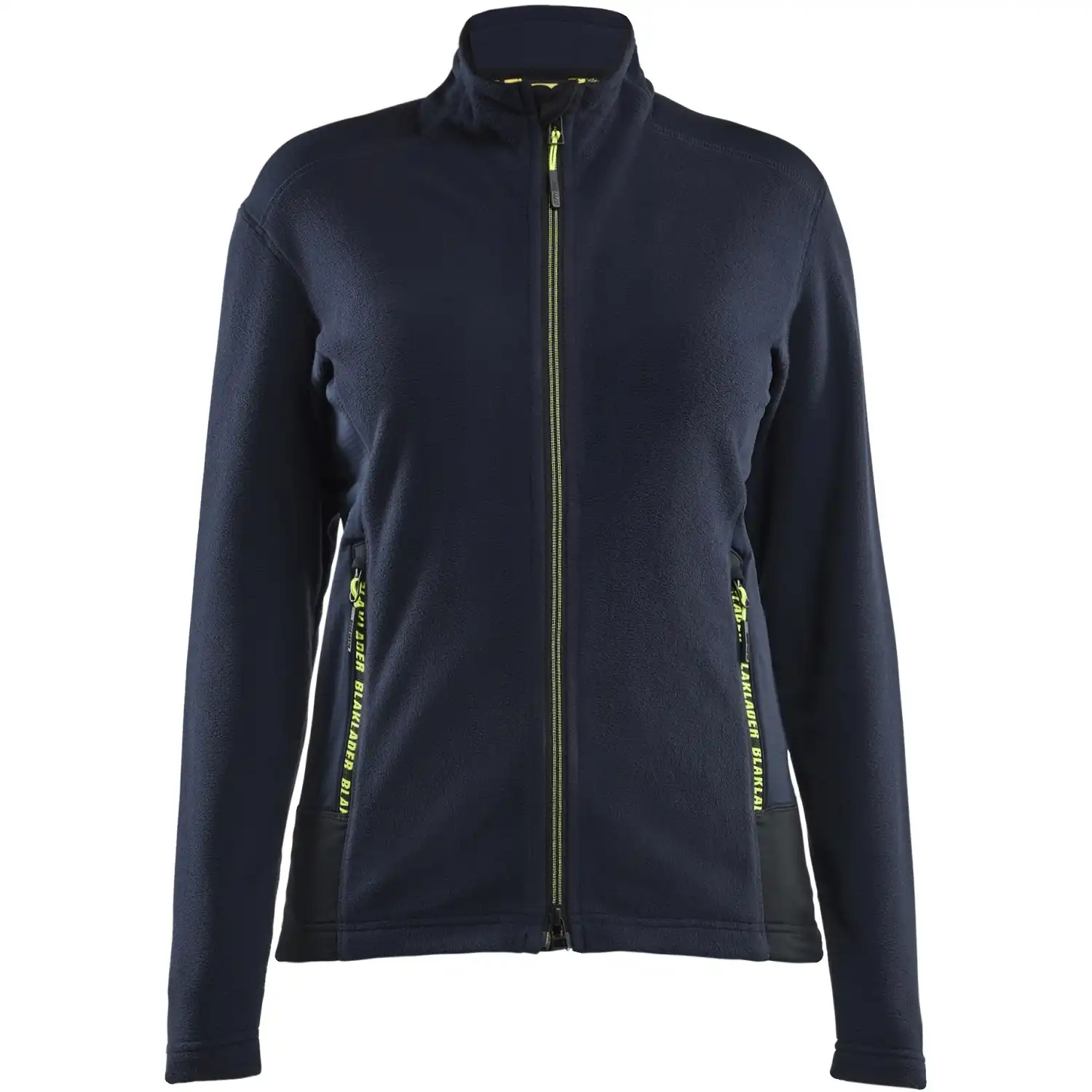 Damen Microfleecejacke "4766" Unite in dunkelmarine/gelb, XS - Thumbnail 1