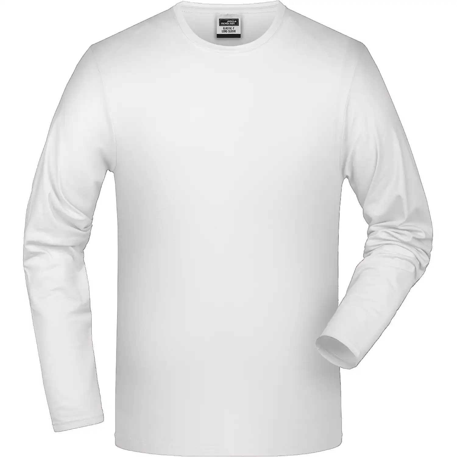 Langarmshirt Elasthan"JN056" in white, L - Thumbnail 1