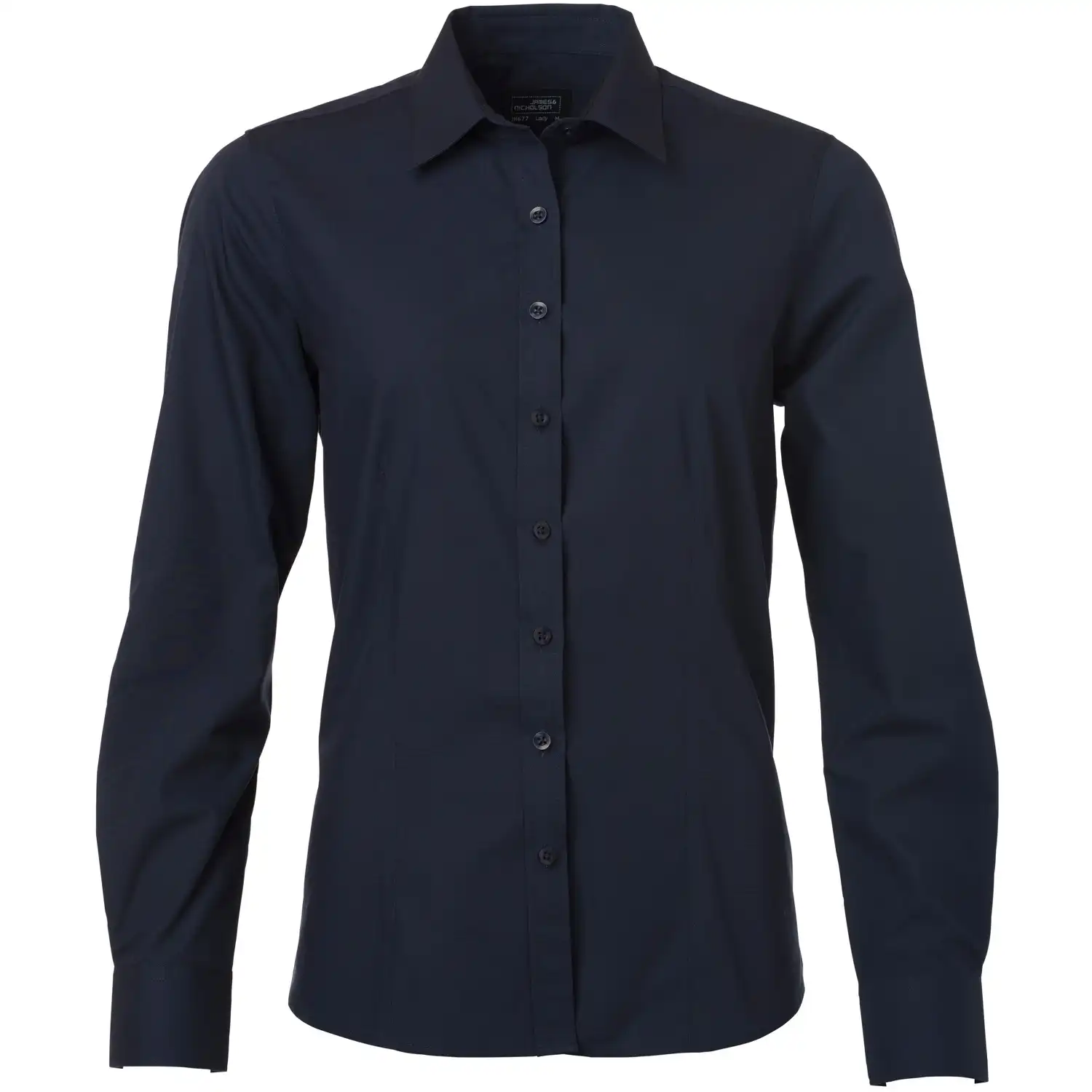 Damen Langarm Bluse "JN677" in navy, 3XL - Thumbnail 1