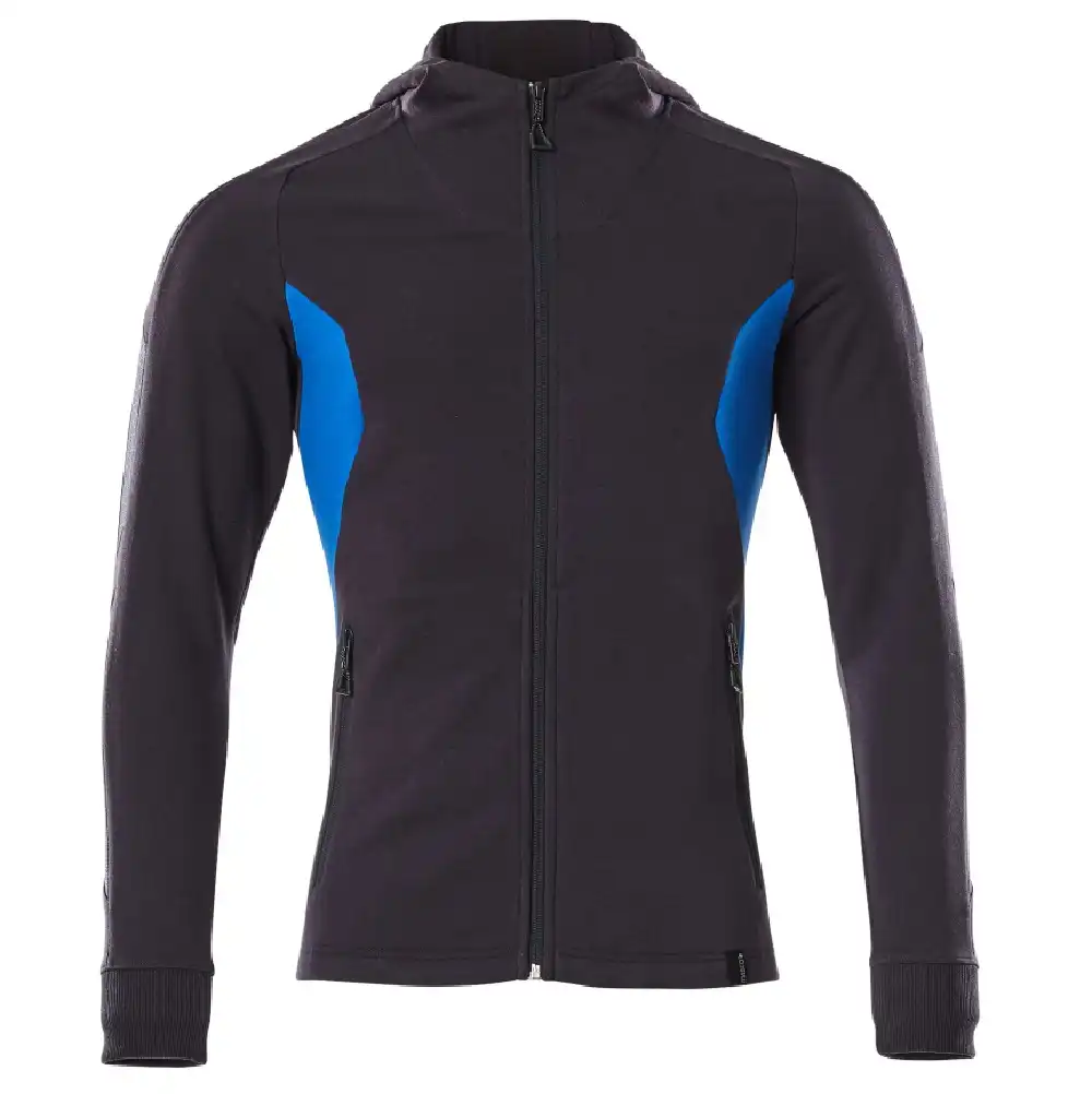 Kapuzen-Sweatjacke "ACCELERATE" in schwarzblau/azurblau, XS - Bild 1