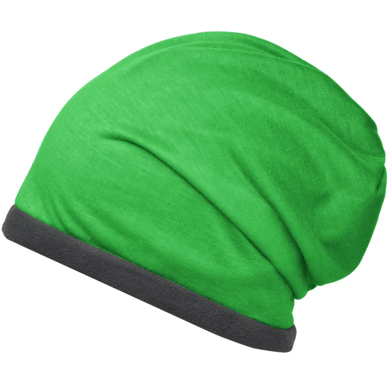 Fleece Beanie "MB7131" in fern-green/carbon - Thumbnail 1