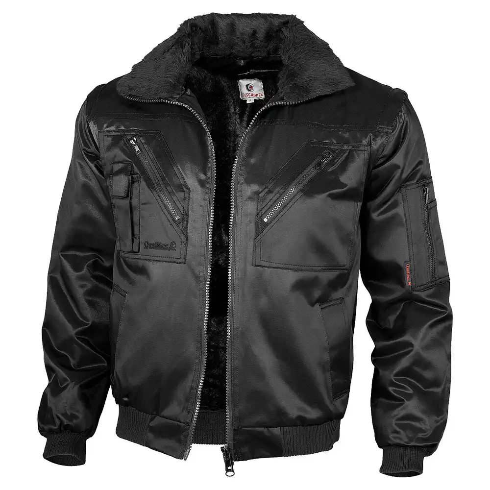 Pilotenjacke 4in1 einfarbig in schwarz, L - Bild 1