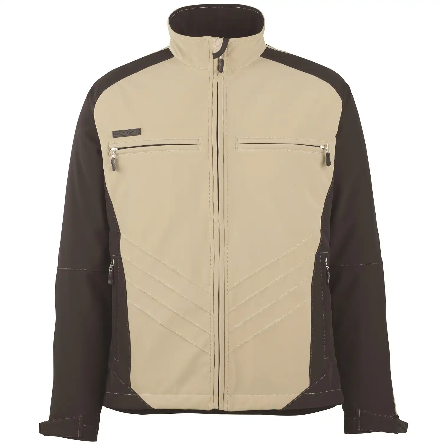 Softshelljacke "DRESDEN" Unique Zweifarbig in khaki/Schwarz, L - Bild 1