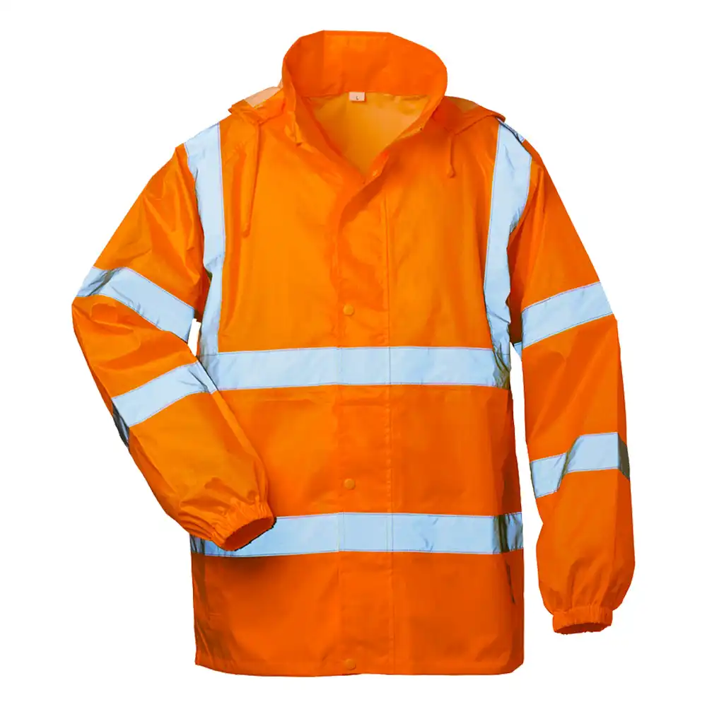 Warnschutz-Regenjacke "HAUKE" mit Kapuze orange in M - Bild 1