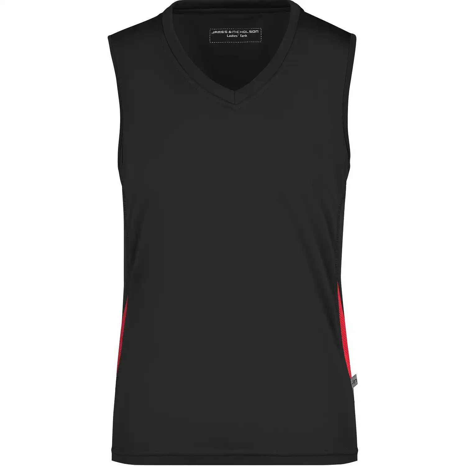 Damen Funktions-Lauftop "JN315" in black/red, L - Bild 1