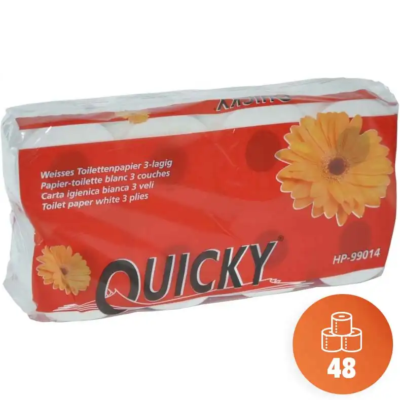 Toilettenpapier 250Bl. 3-lagig "QUICKY" 6x8 Rollen | 48 Rollen - Bild 1